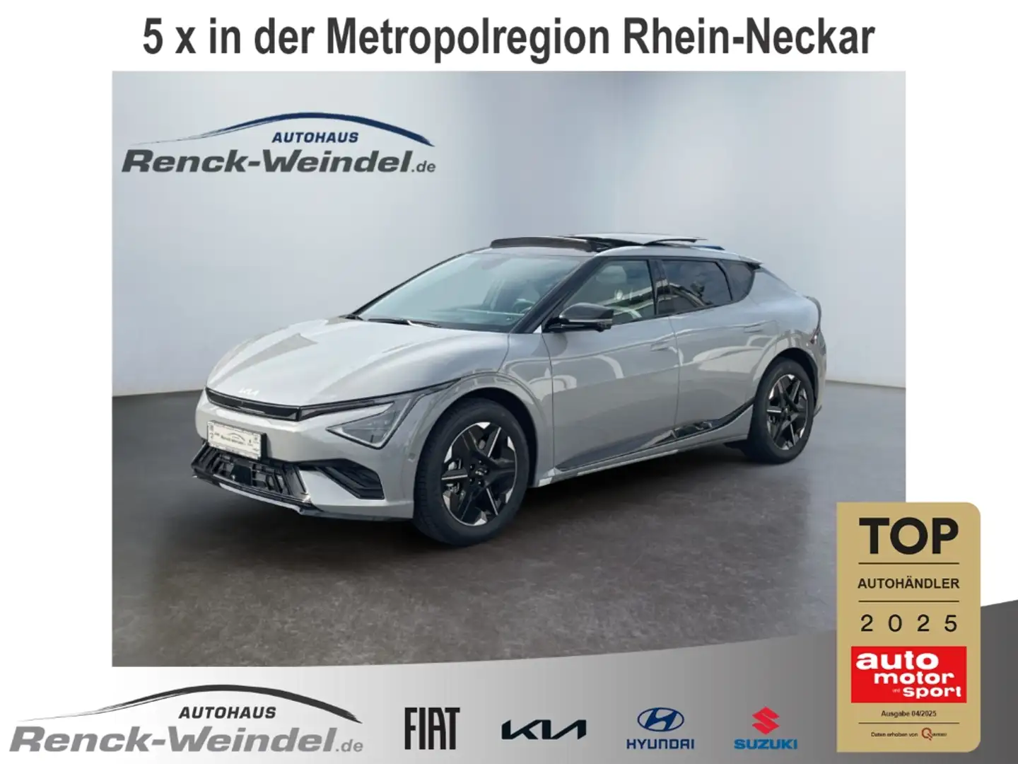 Kia EV6 GT-Line 4WD Navi Klimaautom SHZ PDCv+h Totwinkelas Grau - 1