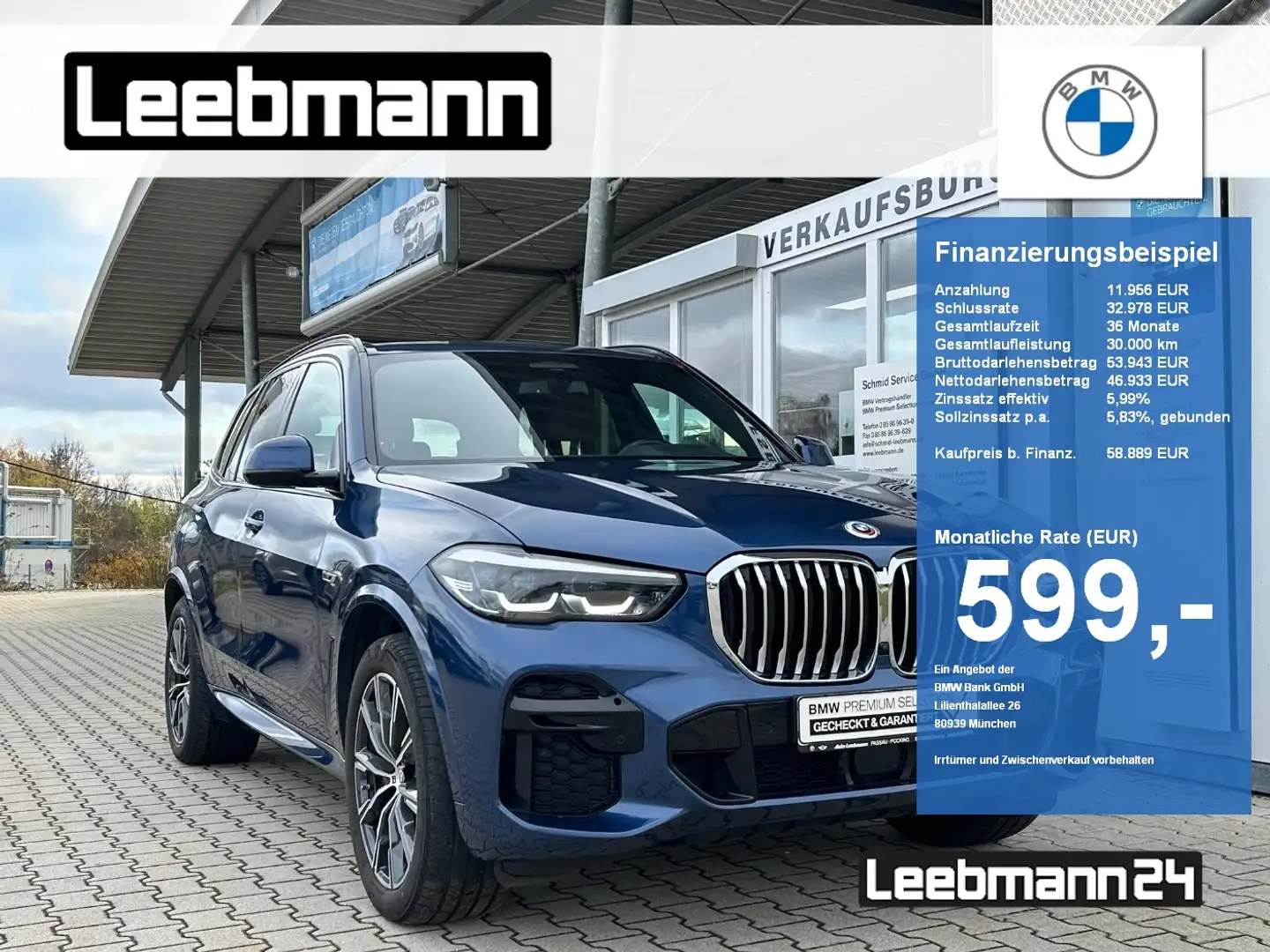 BMW X5 xDrive45e M-Sport AHK/HK-HiFi 2.J.GARANTIE Bleu - 1