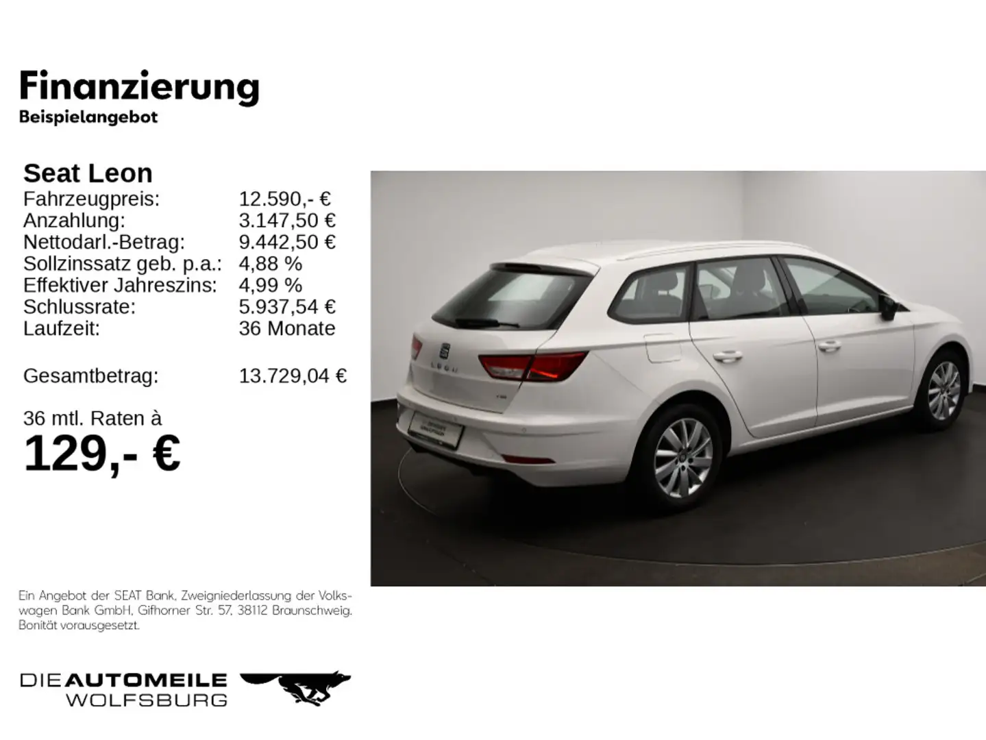 SEAT Leon ST 1.5 TGI Style AHK/CLIMATR/SITZHZ Weiß - 2