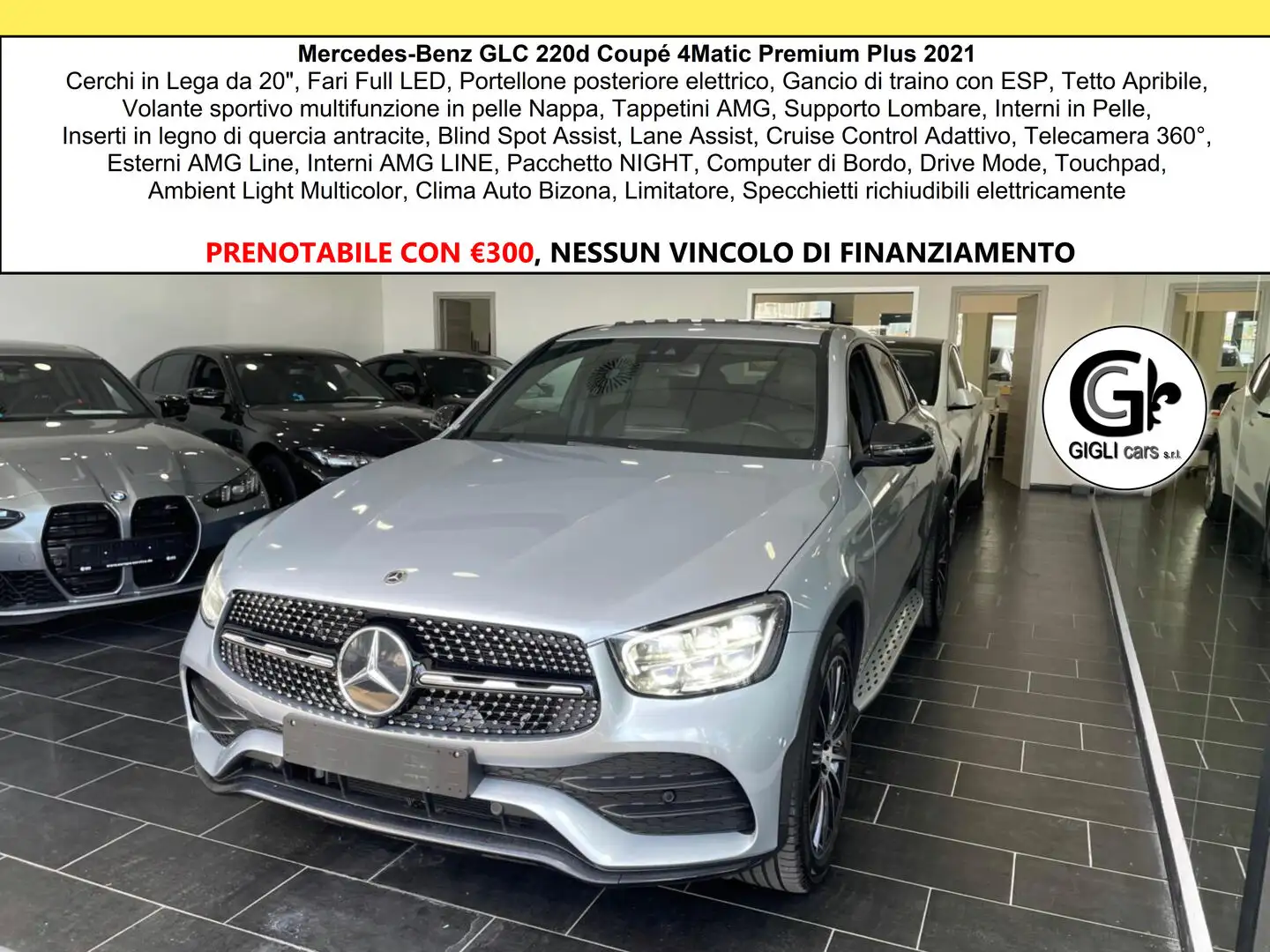 Mercedes-Benz GLC 220 220d 4Matic Premium Plus AMG Cam360° Tetto Led NAV Argento - 1