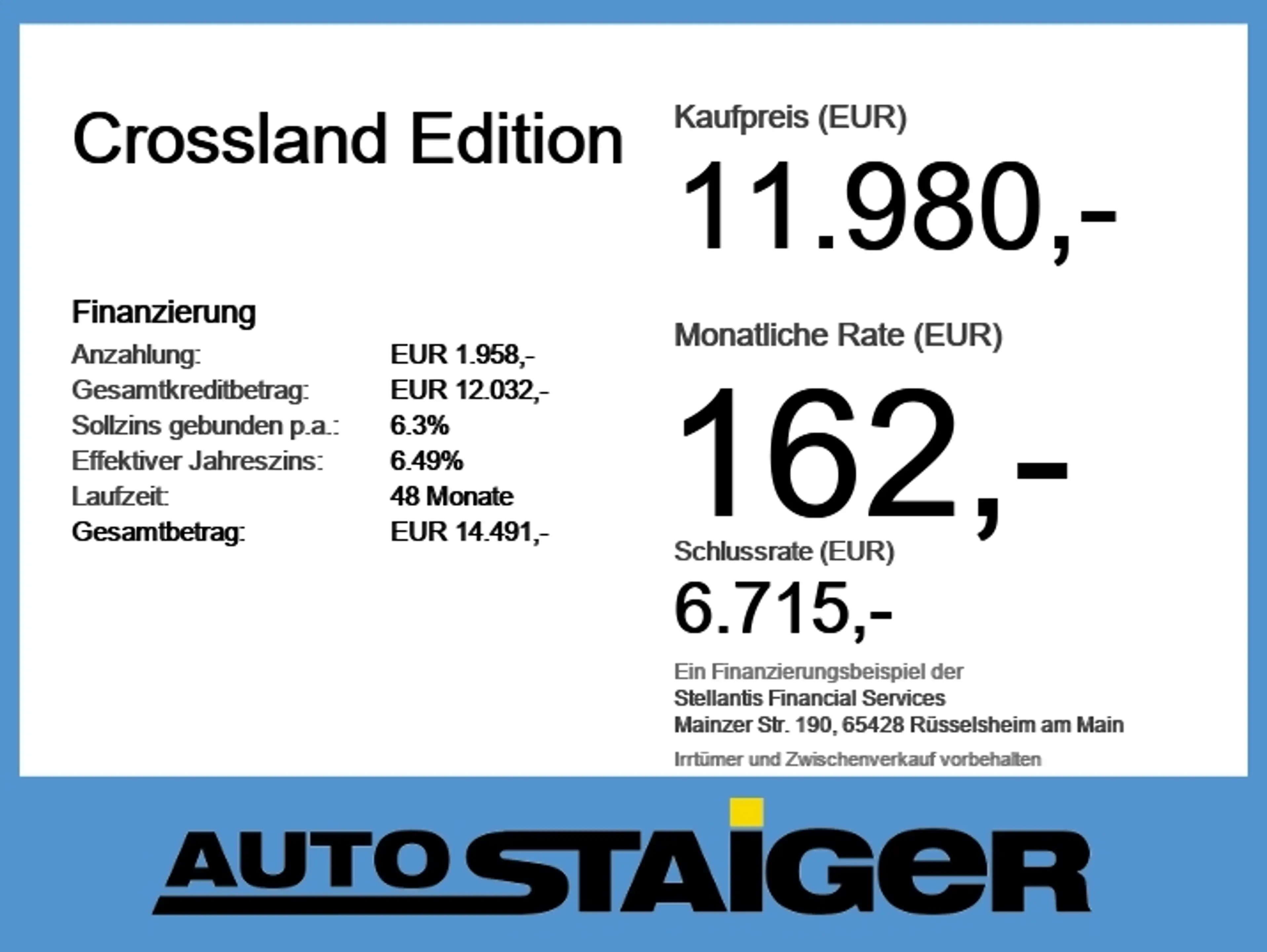 Opel Crossland Edition Klima, Allwetterreifen, .... — photo 6