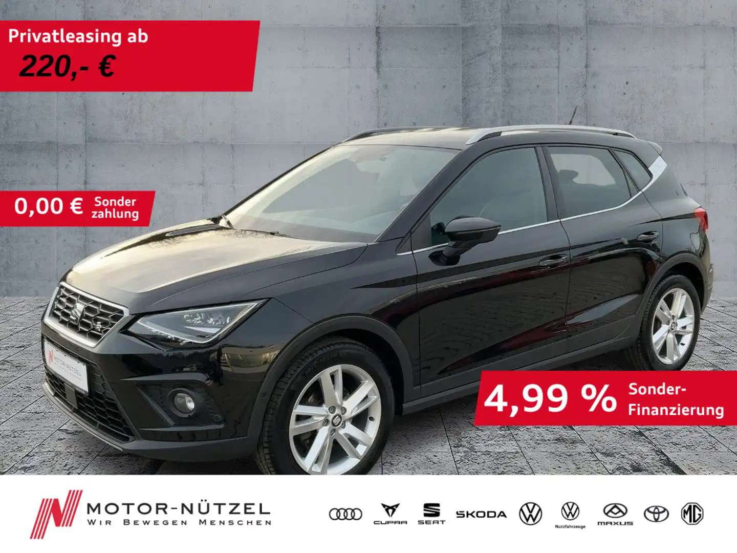 SEAT Arona 1.0 TSI FR LED+ACC+NAVI+APP+SHZ+RFK+GRA+VC Schwarz - 1
