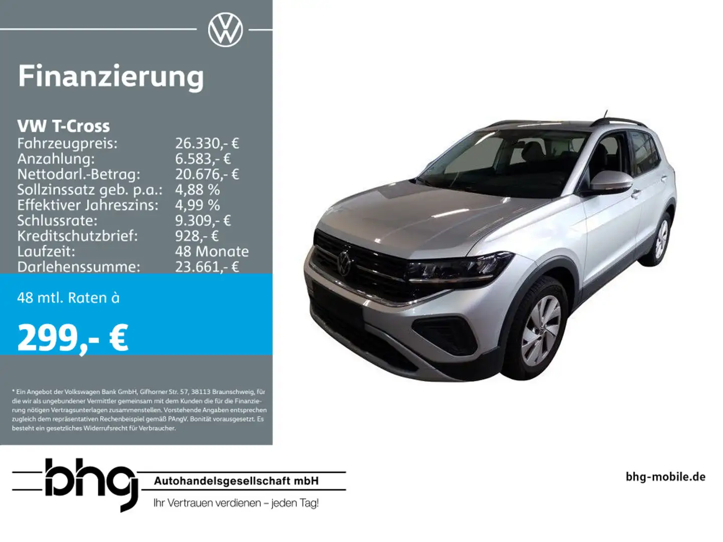Volkswagen T-Cross 1.5 TSI ACT OPF DSG Life Silber - 1