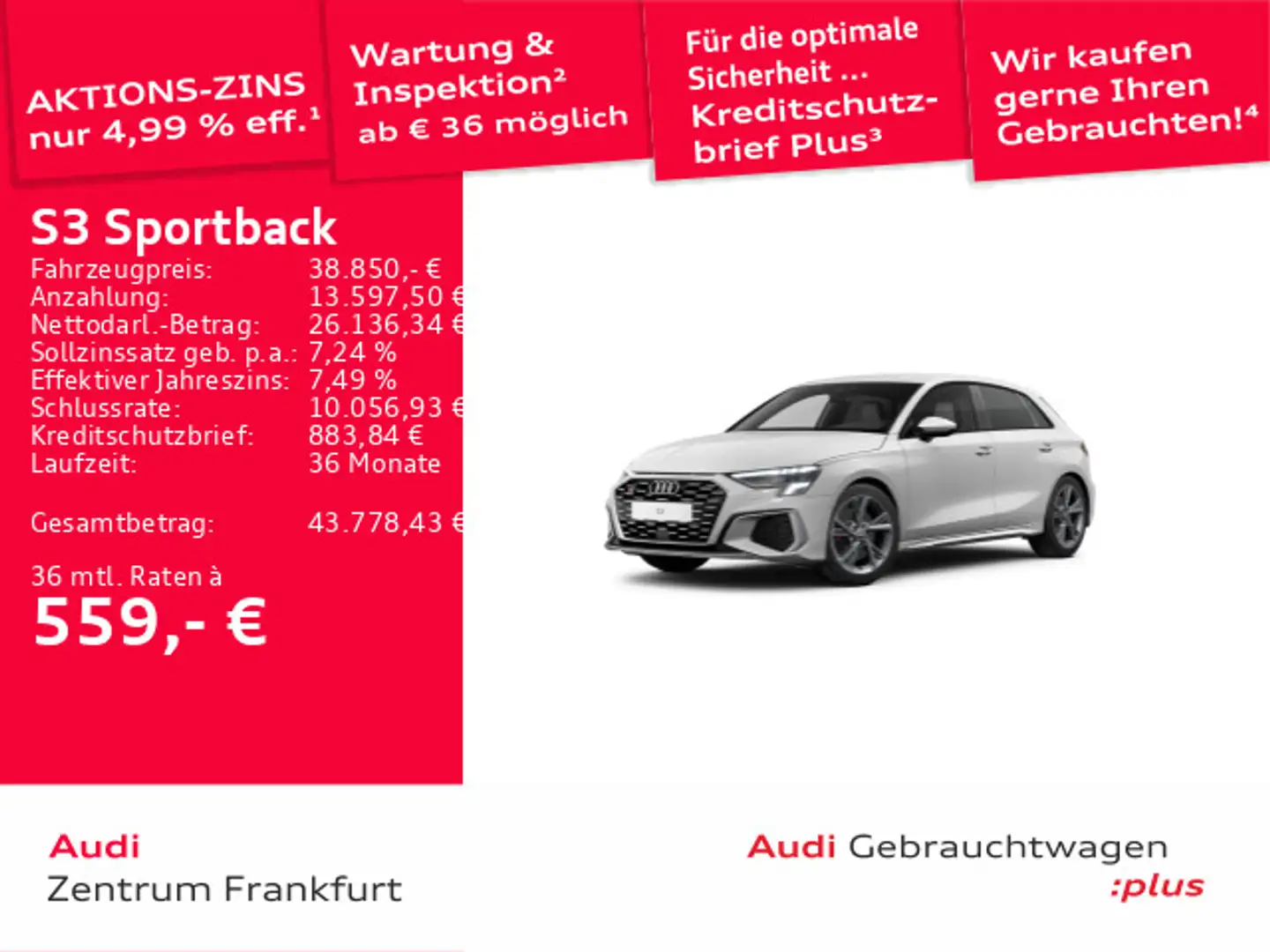 Audi S3 TFSI S tronic LED DAB Tempomat Weiß - 1