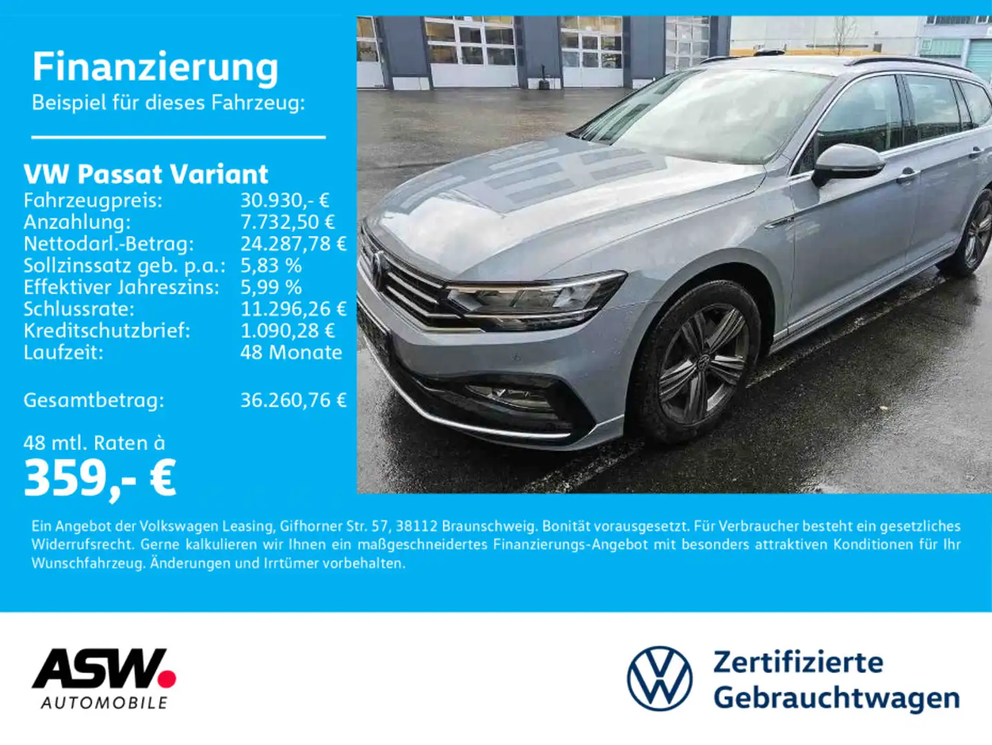 Volkswagen Passat Variant R-Line 4Motion 2,0TDI DSG LED AHK Grau - 1