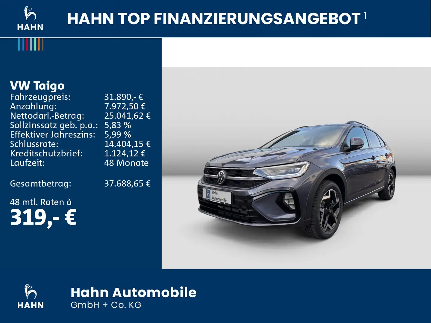 Volkswagen Taigo R-Line 1,0TSI 85kW DSG AHK NAVI RFK KLIMA Grau - 2