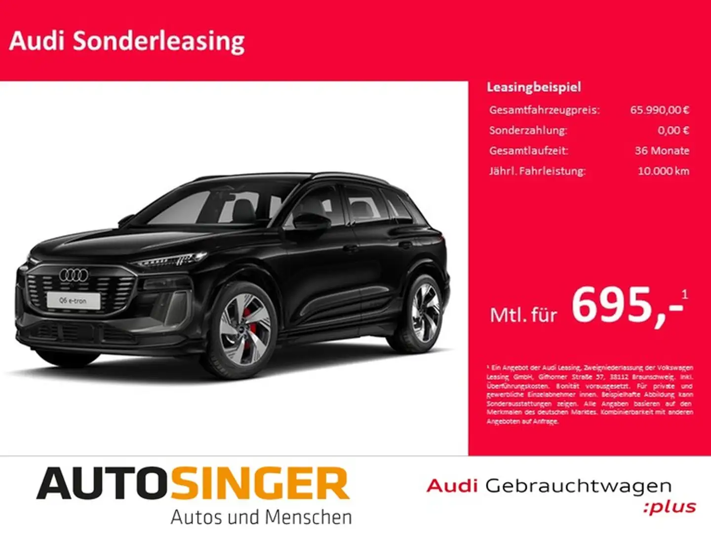 Audi Q6 e-tron 2x S line qua *MATRIX*WÄRME*360*ACC* Schwarz - 1