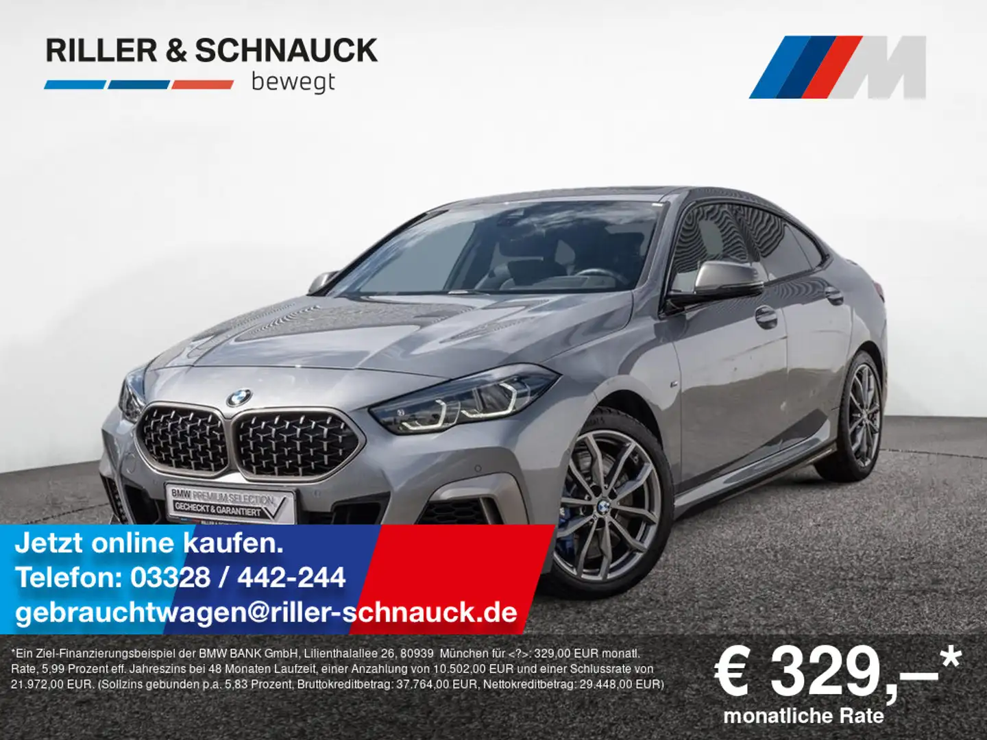 BMW 235 Mi Gran Coupe xDrive PANO+HUD+ACC+MEM Grau - 1
