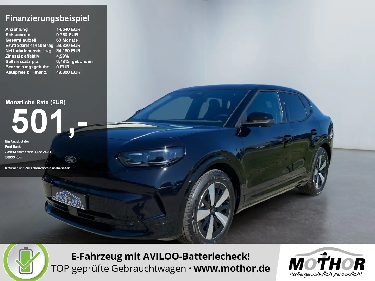 Ford Capri Select RWD 77kWh ACC PDC KAM360 LED Schwarz - 1