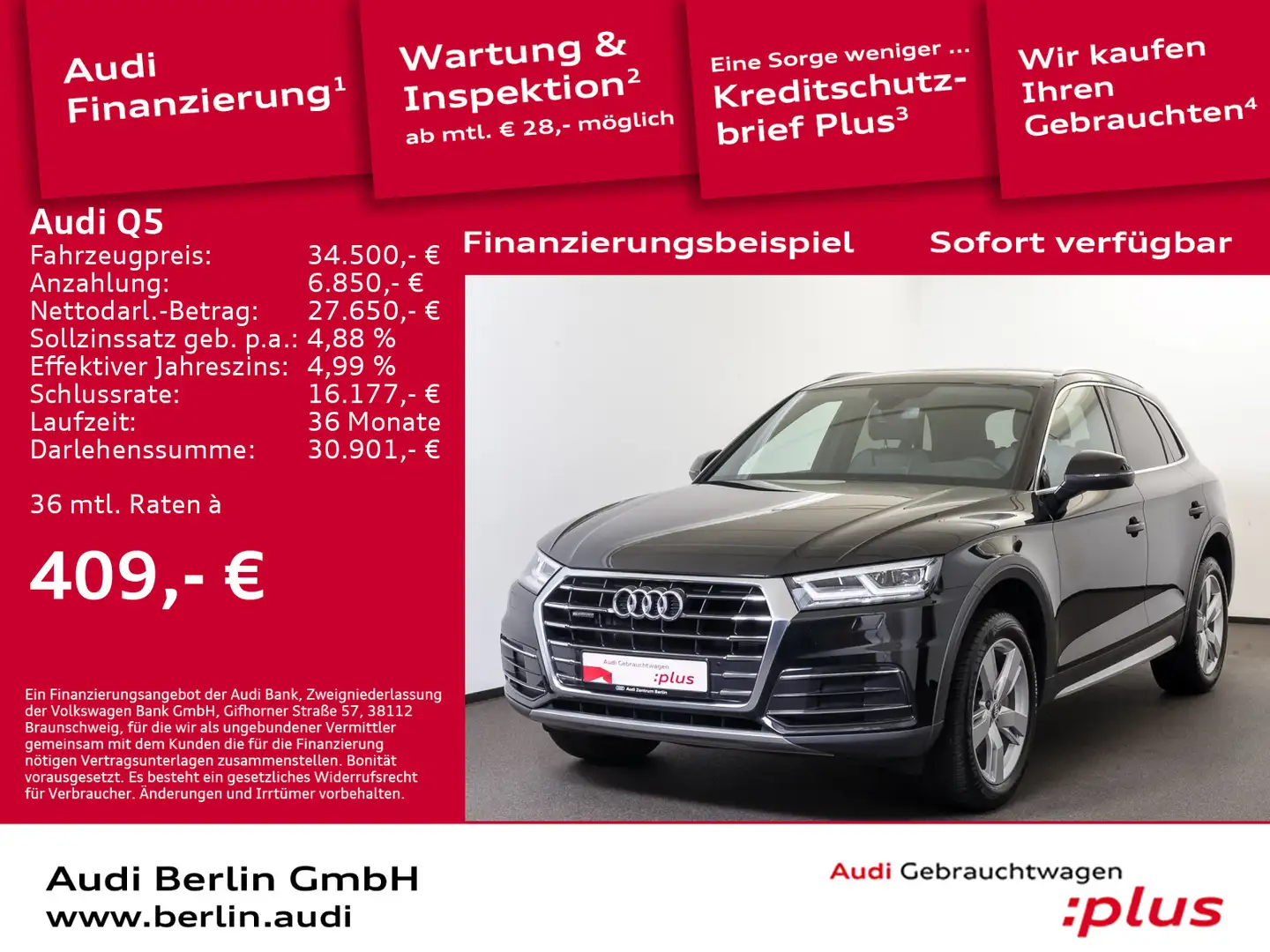 Audi Q5 40 TDI Sport qu. S tr. SITZHZG VIRTUAL NAVI Schwarz - 1