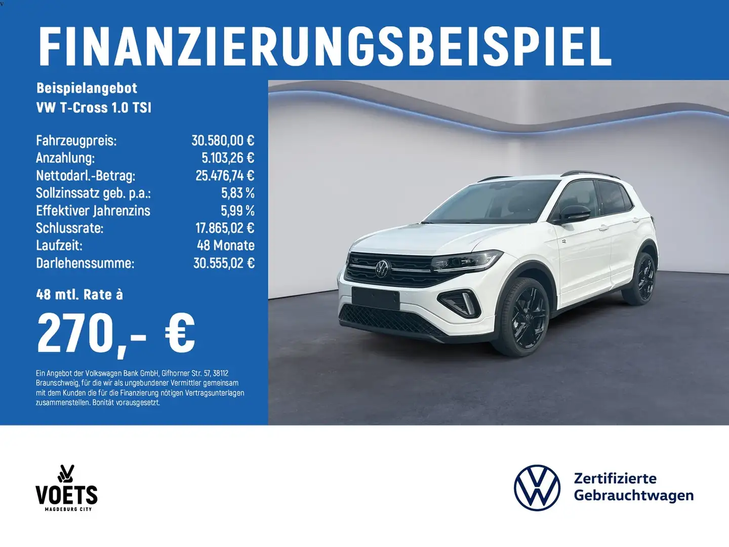 Volkswagen T-Cross 1.0 TSI R-Line DSG+KAM+IQ-LIGHT+DIGICOCKPIT Weiß - 2
