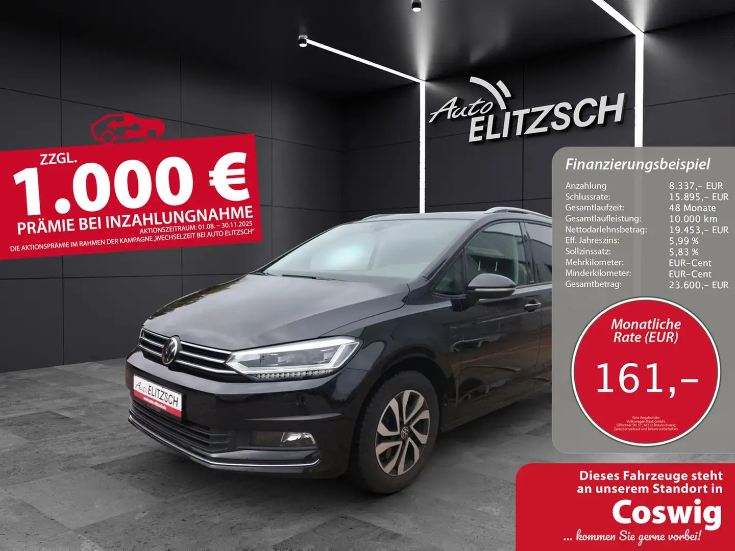 Volkswagen Touran TSI Active STH LED Navi ACC Park-Assist SH Schwarz - 1