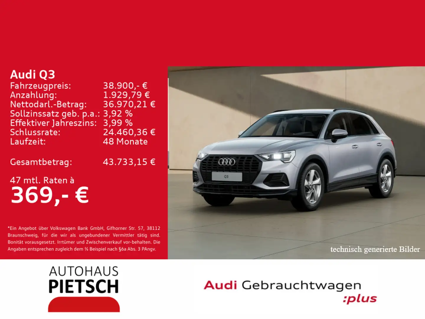 Audi Q3 35 TFSI advanced S-tronic Silber - 1