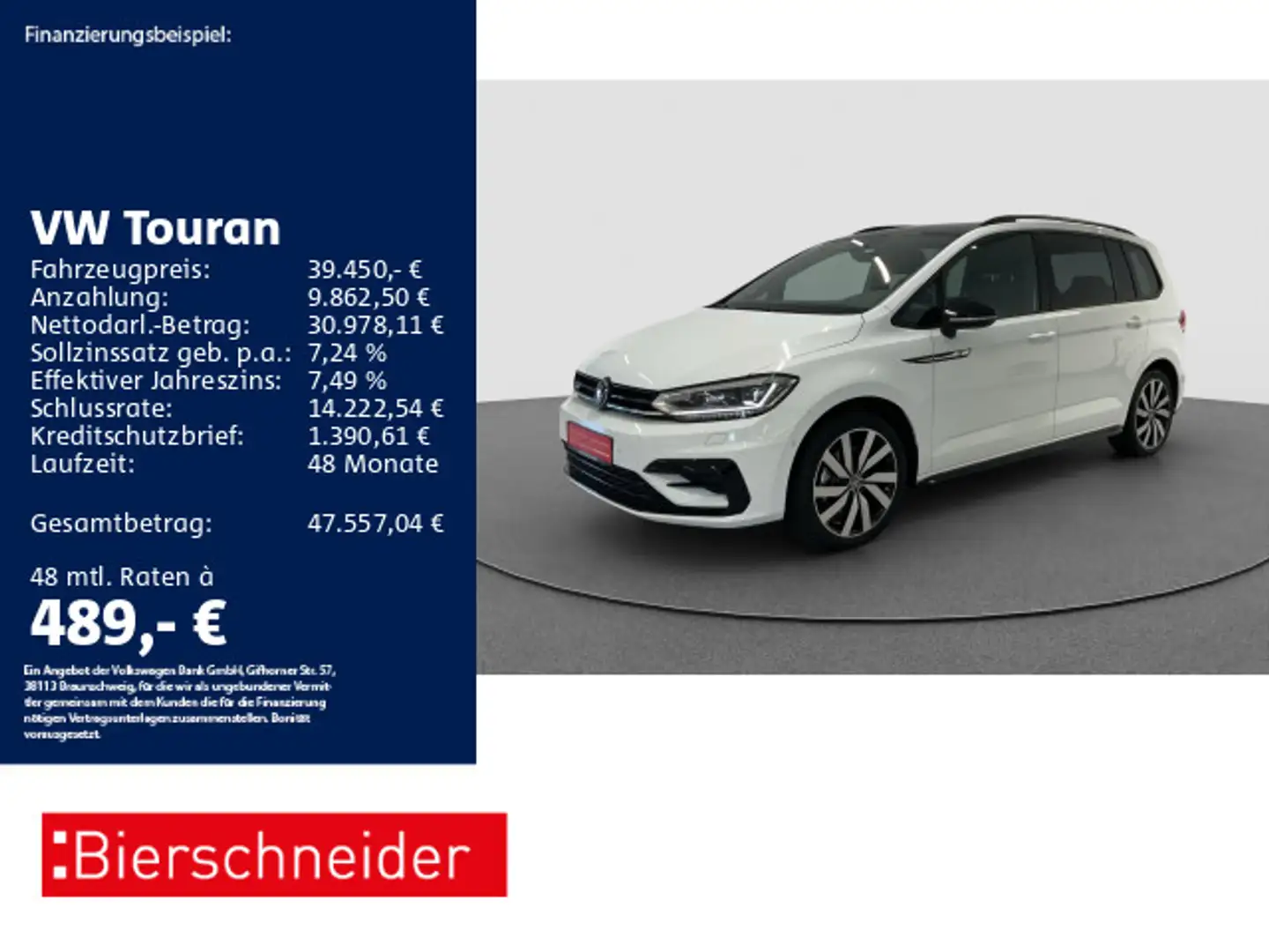 Volkswagen Touran 1.5 TSI DSG R-Line Black 7SITZE AHK PANO Weiß - 1