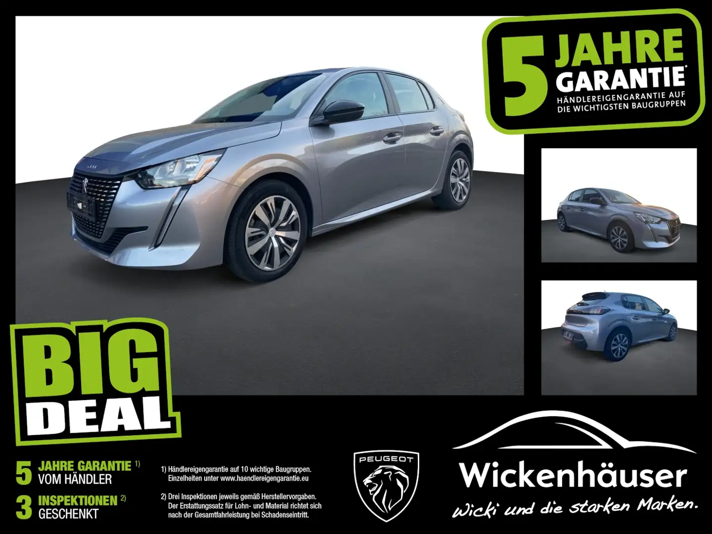 Peugeot 208 1.2 PureTech 100 Active Pack PDC+Akustikglas Grau - 1