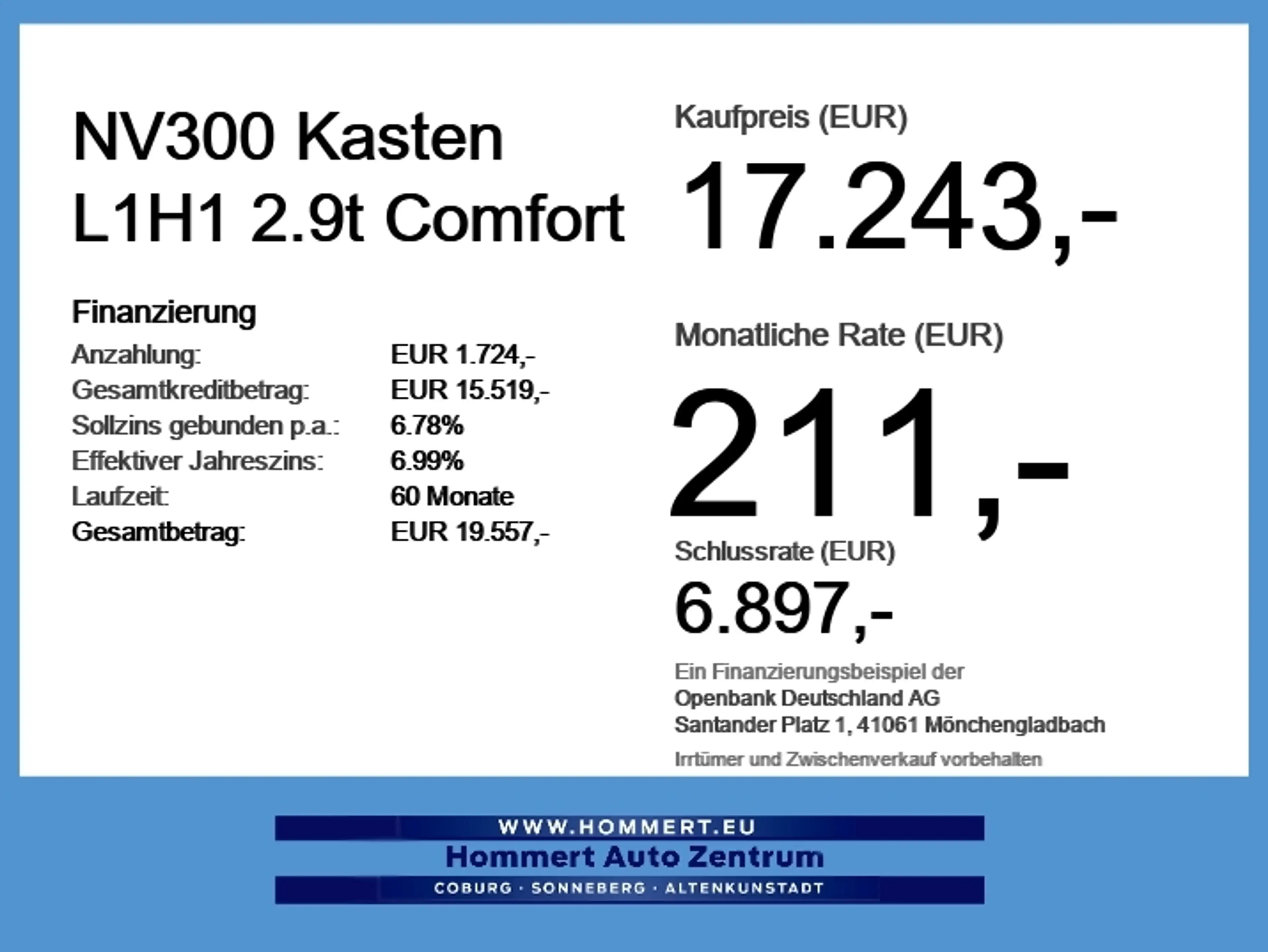 Nissan NV300 Kasten L1H1 2.9t Comfort *AHK*Bluetooth* — photo 6