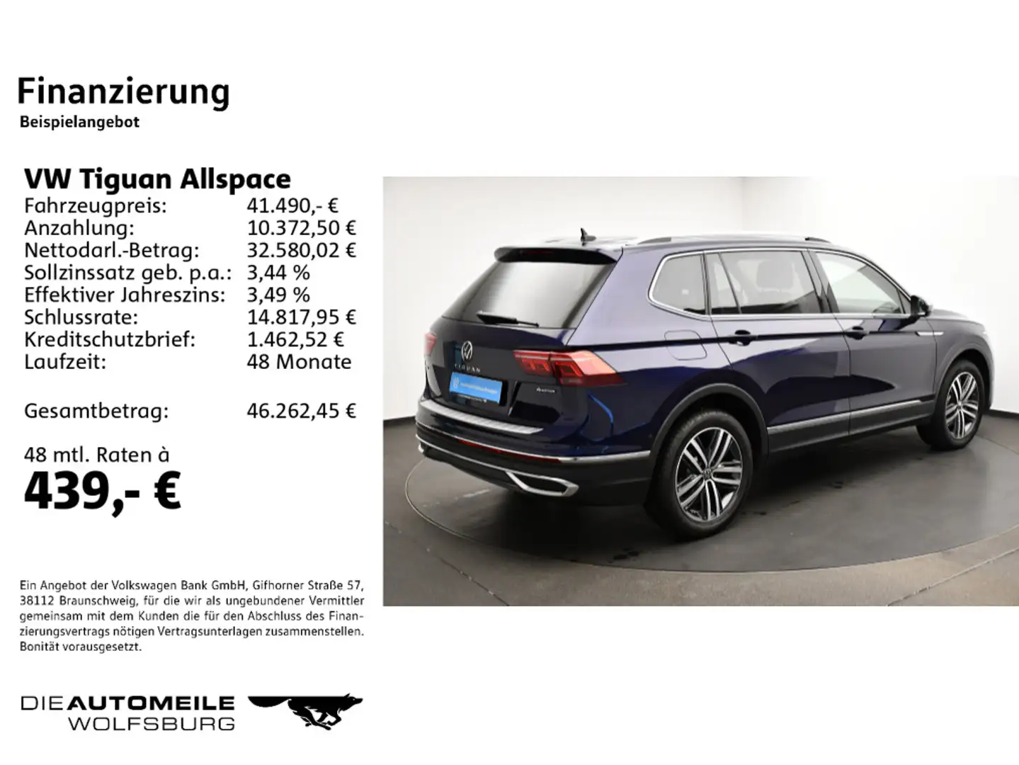 Volkswagen Tiguan Allspace 2.0 TDI DSG 4Motion Elegance AHK Blau - 2