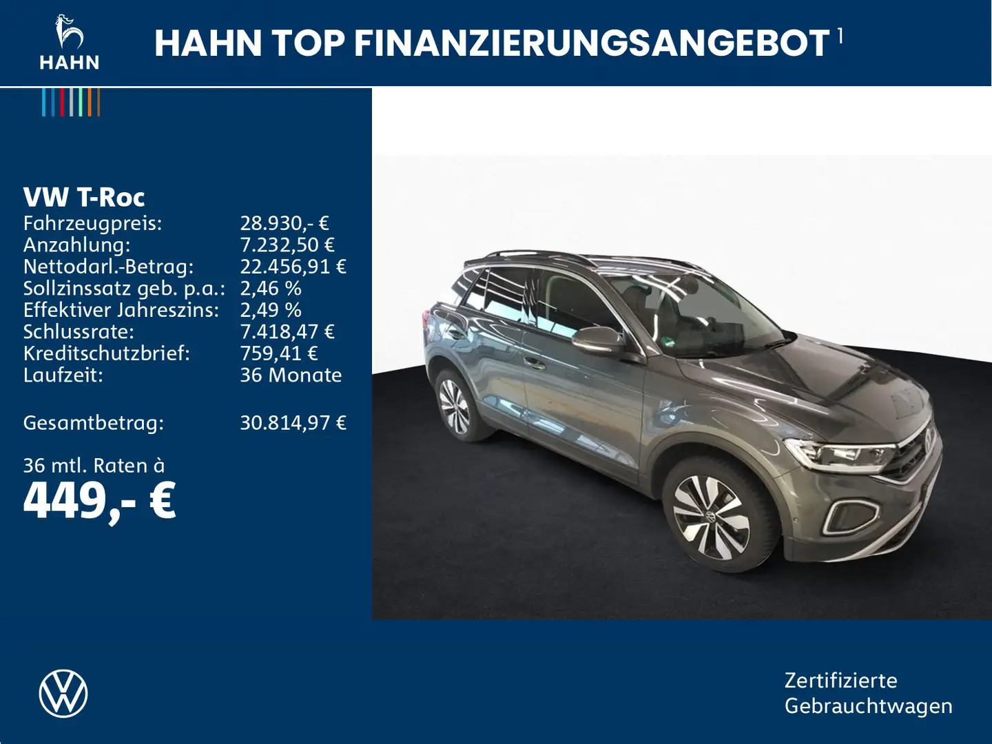 Volkswagen T-Roc 1.5TSI DSG Move LED Navi Standhzg APP ACC Grau - 2