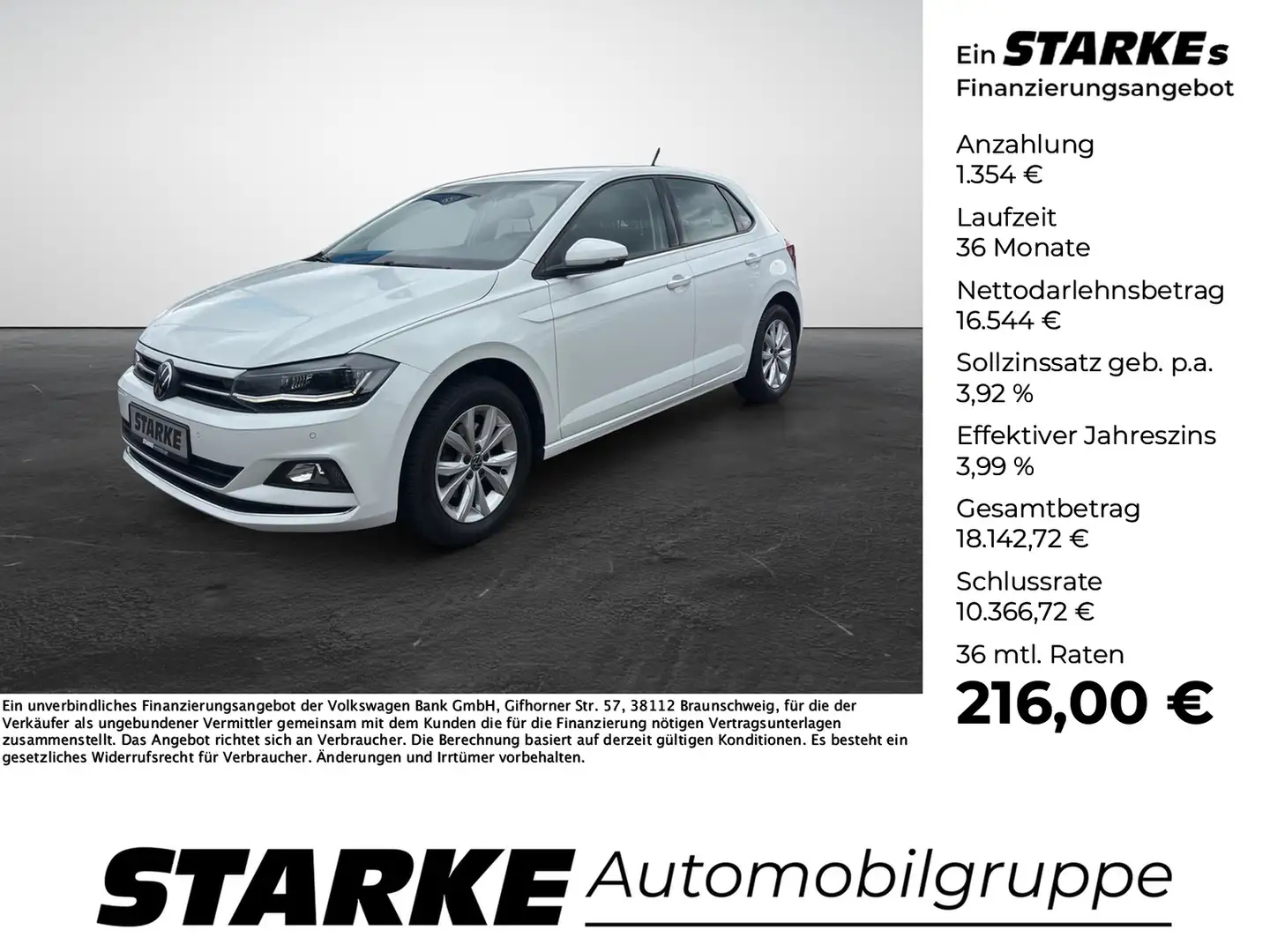 Volkswagen Polo 1.0 TSI Highline LED ACC APP-Connect Climatronic Weiß - 1