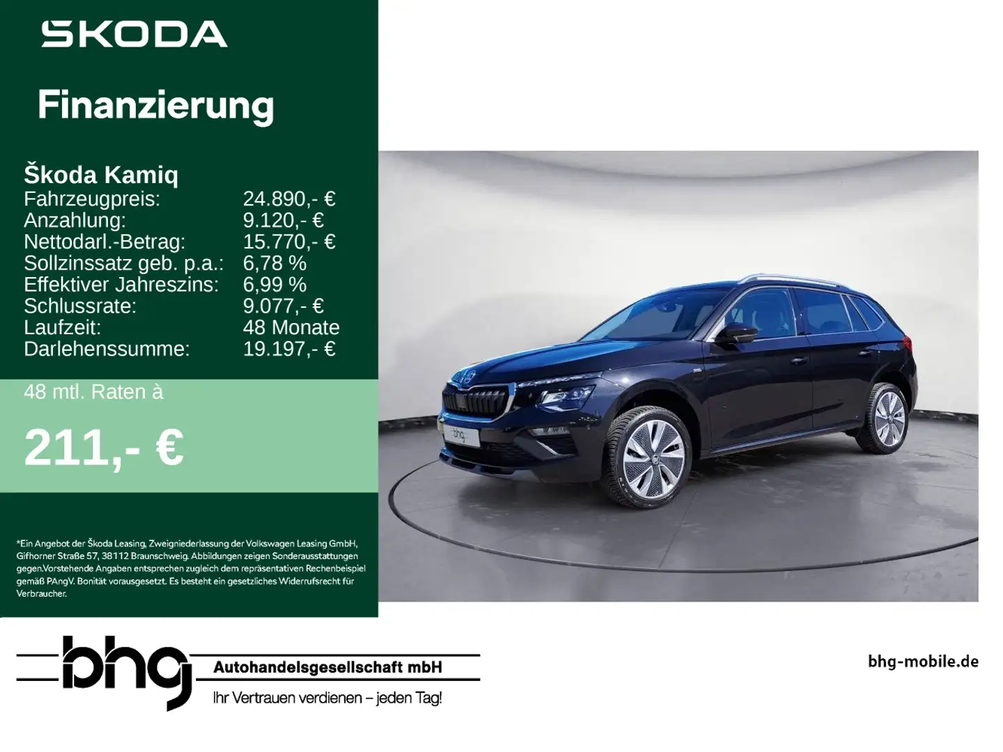 Skoda Kamiq 1.0 TSI DSG Drive Navi Schwarz - 1