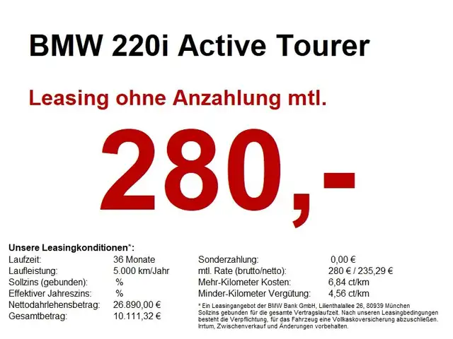 Bmw 220 220i Active Tourer AHK/LED+/CAM/SH/K ZUG/ACC