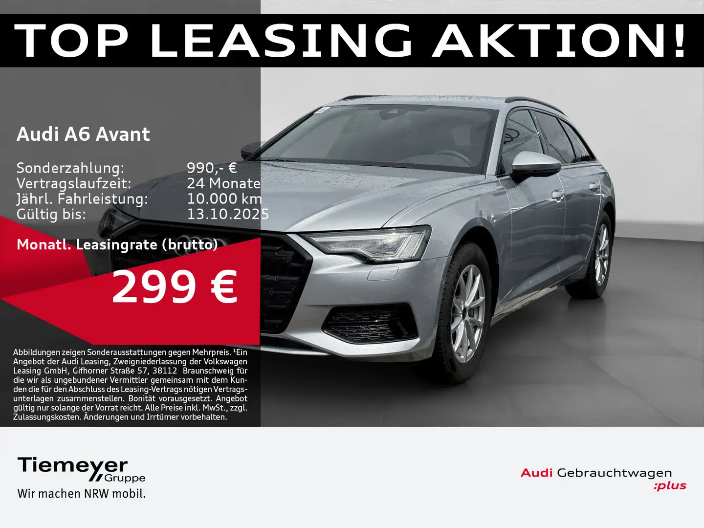 Audi A6 40 TDI ADVANCED LEDER MEMORY HuD MATRIX Silber - 1