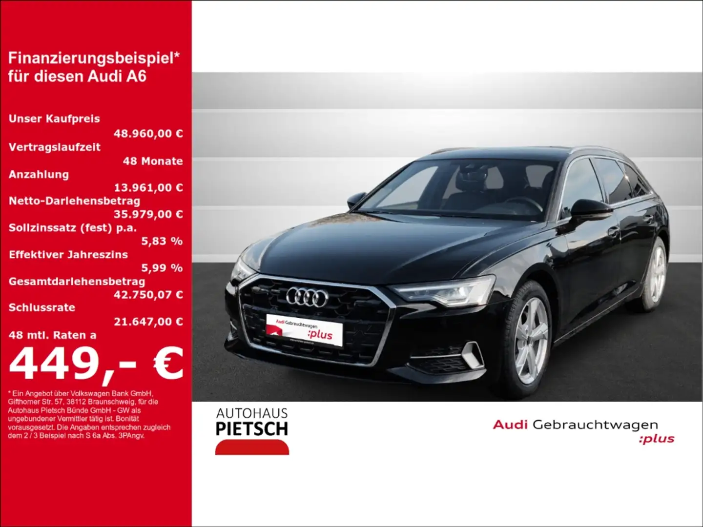 Audi A6 Avant 40 TDI quattro advanced Matrix AHK Pano Schwarz - 1