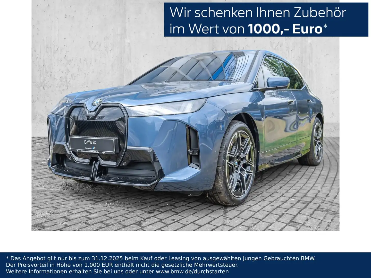BMW iX xDrive45 MSportPro HuD AHK DAProf Sitzlüftung Blauw - 1