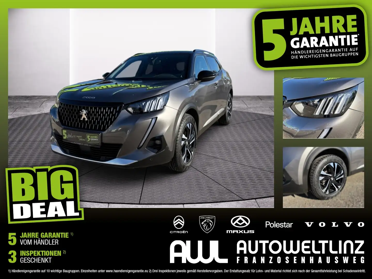 Peugeot 2008 PT 130 GT Line EAT8 AHK+LED+Kam. Grau - 1