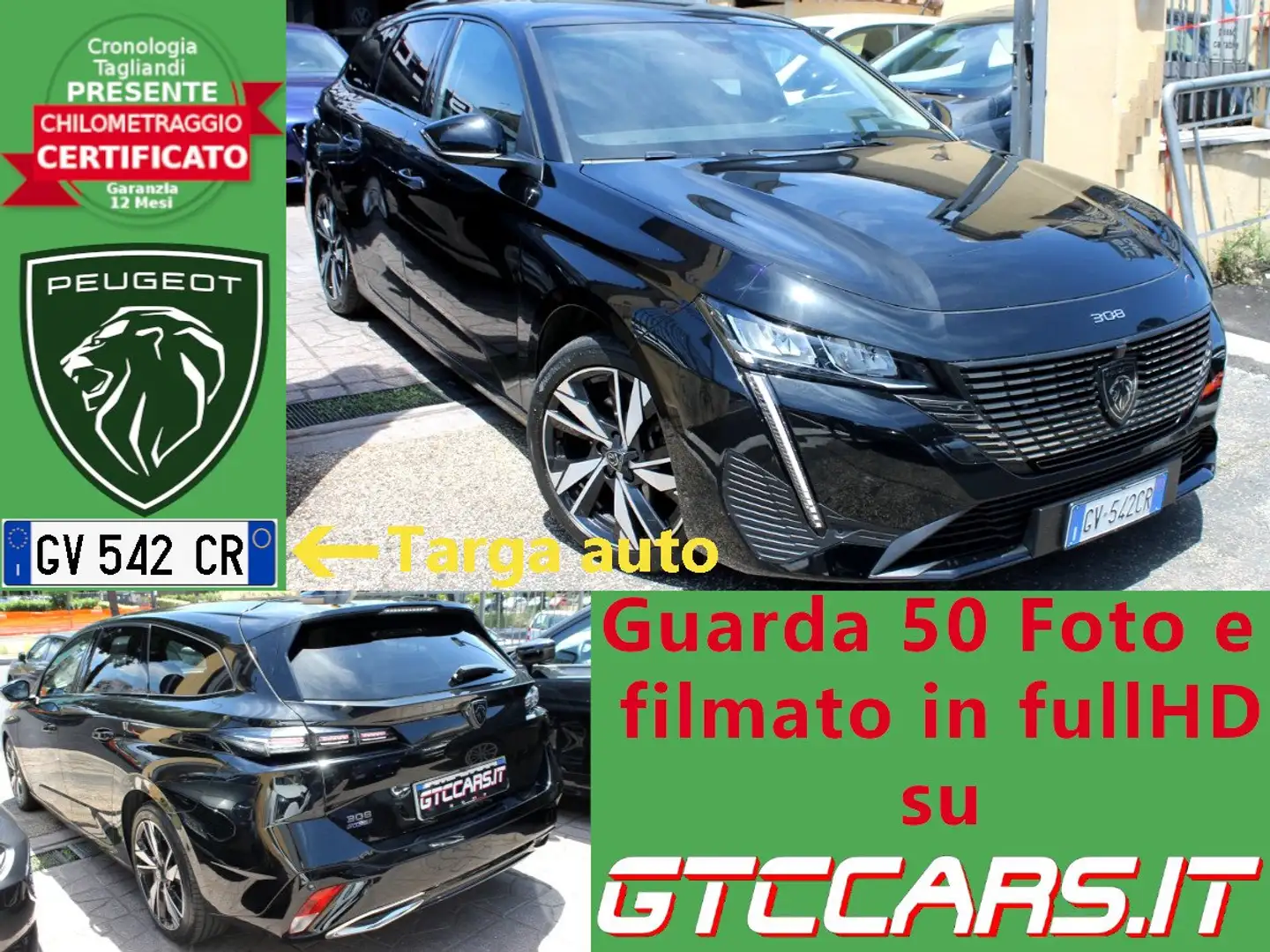 Peugeot 308 SW 1.5hdi 130Cv EAT8 Allure Nav Cam IVA DEDUCIBILE Zwart - 1