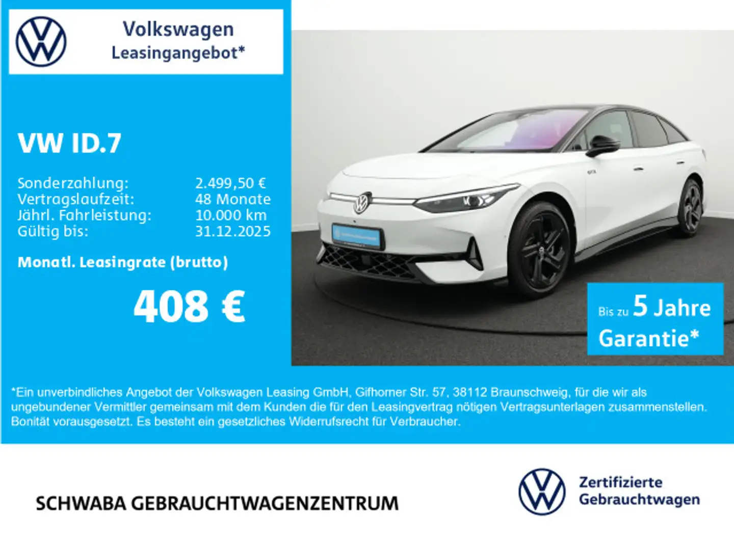 Volkswagen ID.7 GTX 4motion *Wärmep.*ACC*AHK*MATRIX*8-fach Weiß - 1