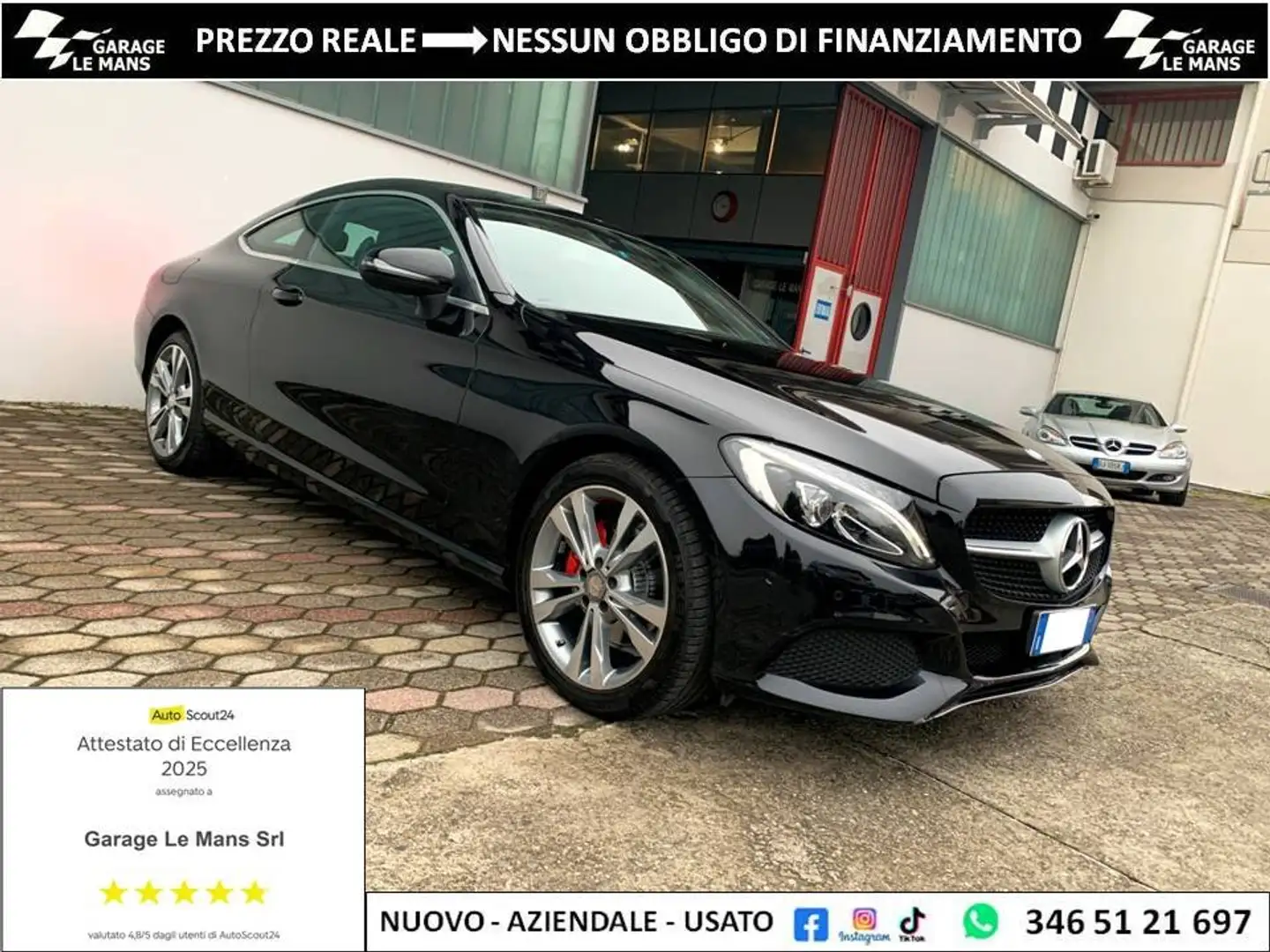Mercedes-Benz C 220 d coupè SPORT AUTO NAVI PELLE XENO CRUISE PDC Zwart - 1