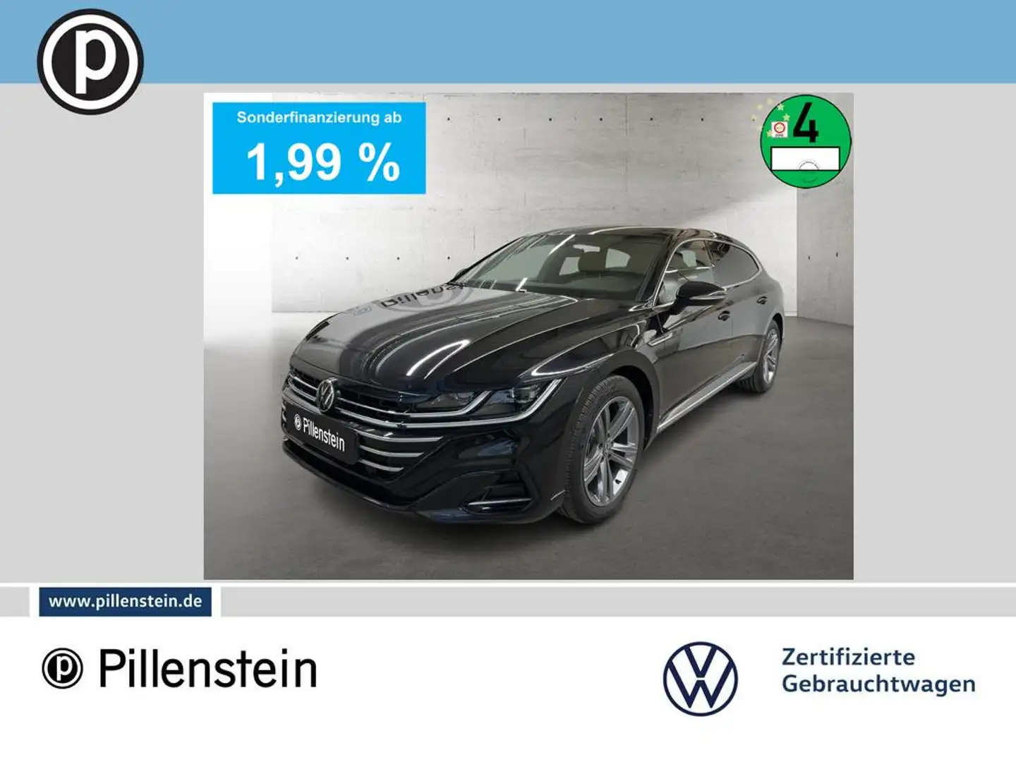 Volkswagen Arteon SB TDI 4MOT R-LINE PRO+AHK+STDHZG+DCC+KAM Schwarz - 1