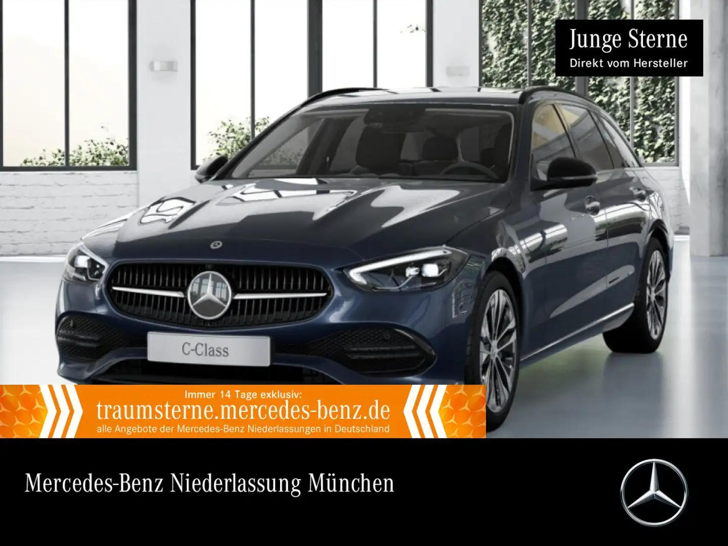 Mercedes-Benz C 300 e T AVANTG+NIGHT+360+AHK+LED+KEYLESS+9G Blauw - 1