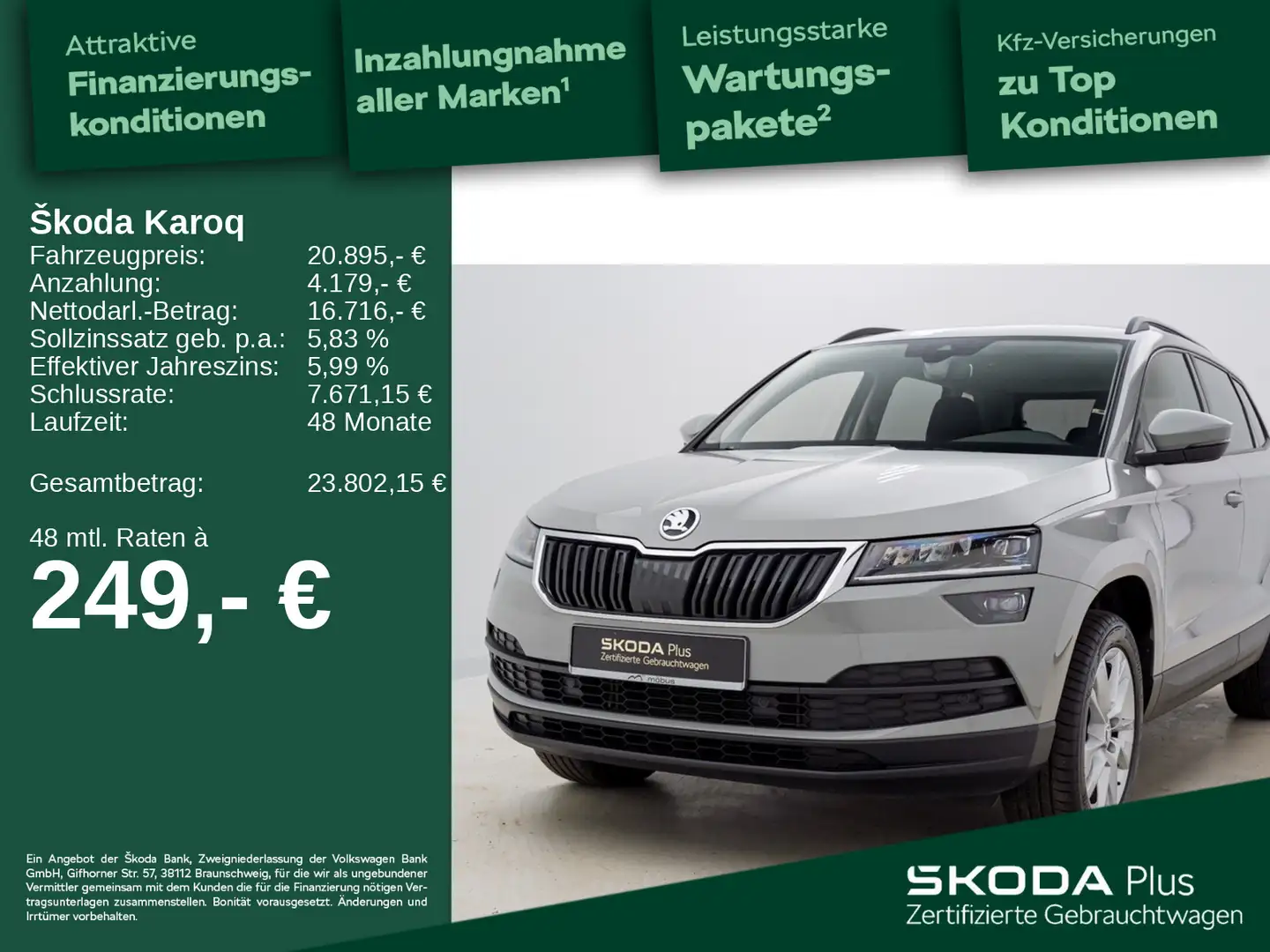 Skoda Karoq 1.5 TSI ACT Style *APP*AHK*ACC*LED*NAV* Grau - 1