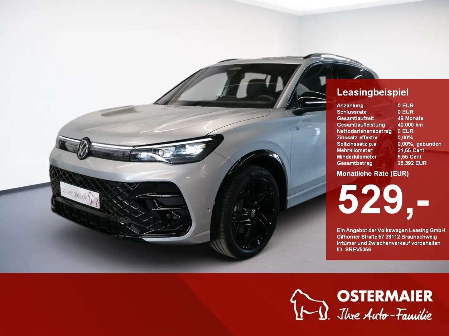 Volkswagen Tiguan R-Line 2.0 TDI DSG 20''Alu,Pano,MatrixLED,Navi,AHK Silber - 1