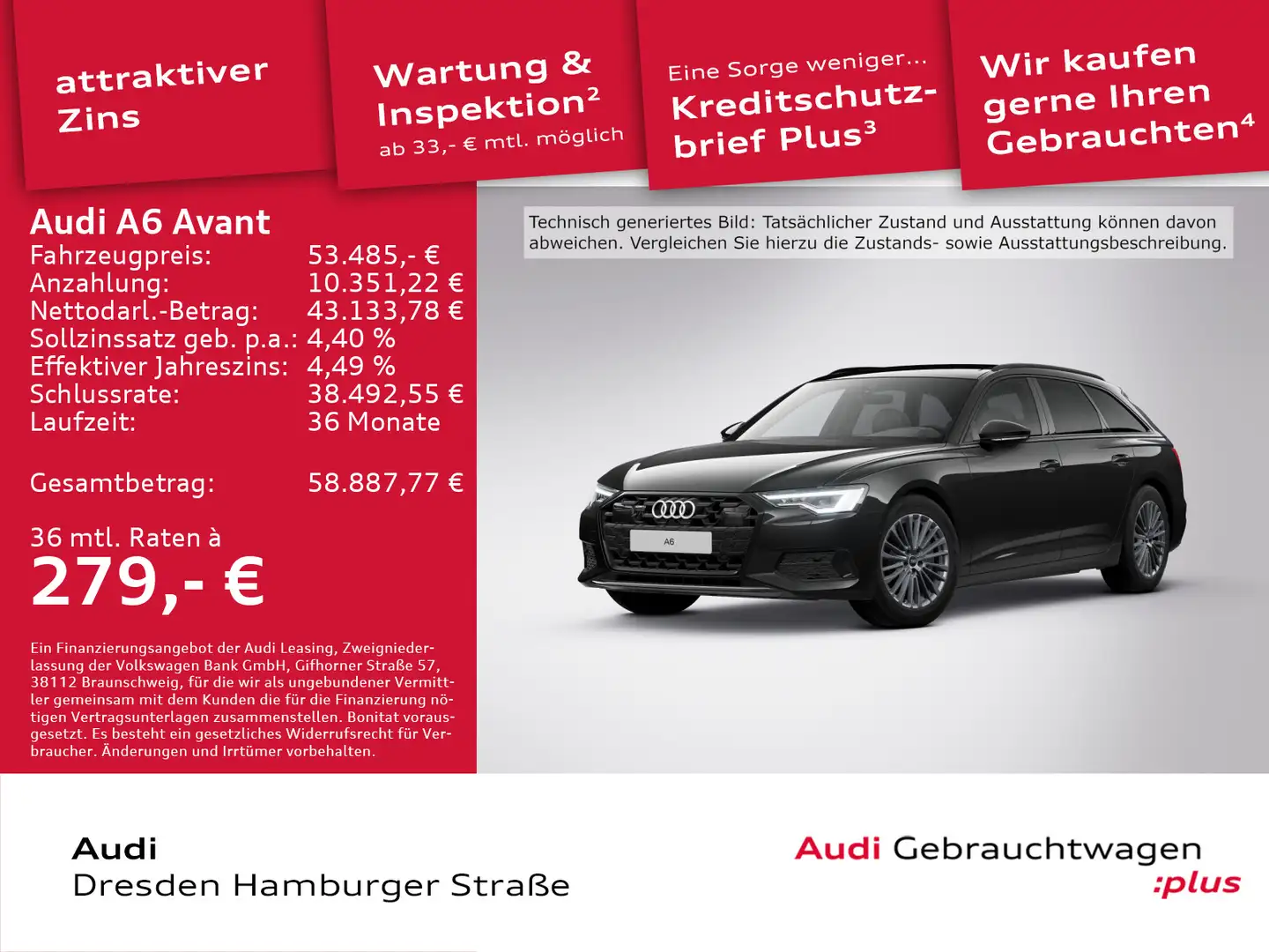 Audi A6 45TDI advanced quattro Matrix Pano AHZV Schwarz - 1
