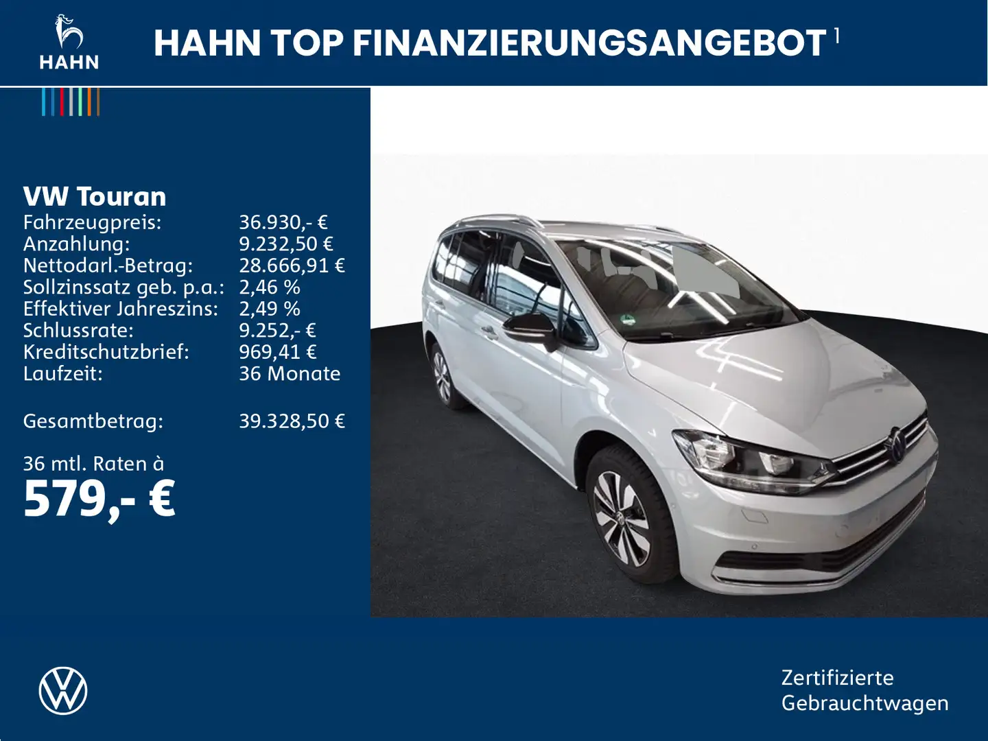 Volkswagen Touran 1.5TSI DSG Goal 7-Sitze AHK PDC Standheiz Silber - 2