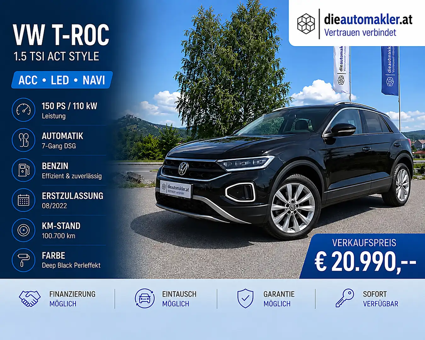 Volkswagen T-Roc 1.5 TSI ACT Style |ACC|LED|NAVI| Schwarz - 1