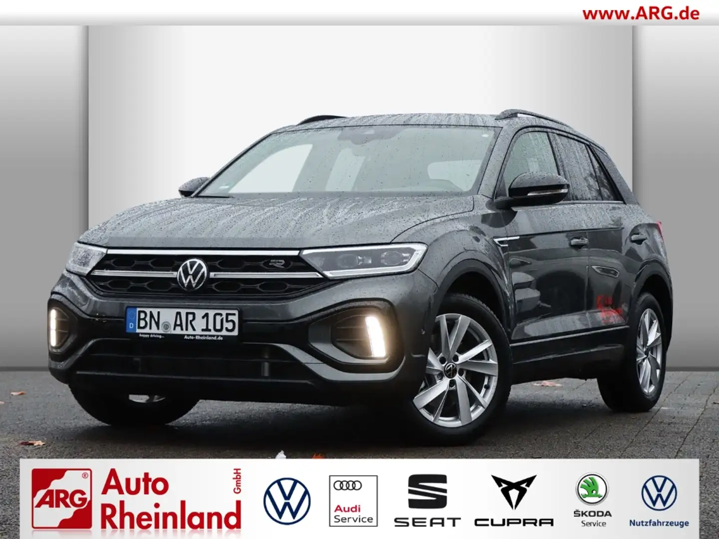 Volkswagen T-Roc R-Line 1.5 TSI OPF DSG AHK/IQ.LIGHT/NAVI/PARKLENK. Gris - 1