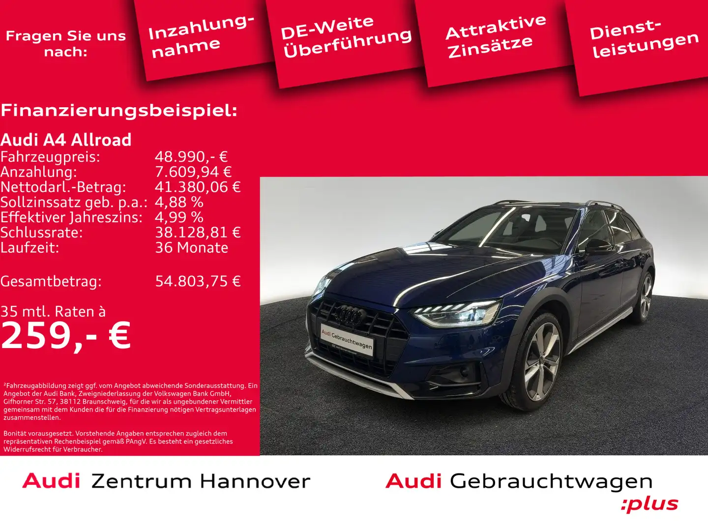 Audi A4 allroad A4 allroad quattro 40 TDI Matrix LED Standh Pano Blau - 1
