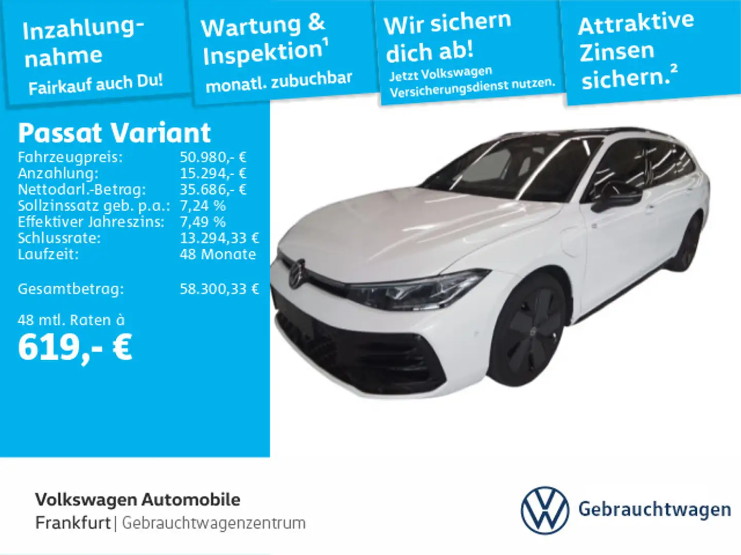 Volkswagen Passat Variant 1.5 TSI DSG eHybrid R-Line Navi I Weiß - 1