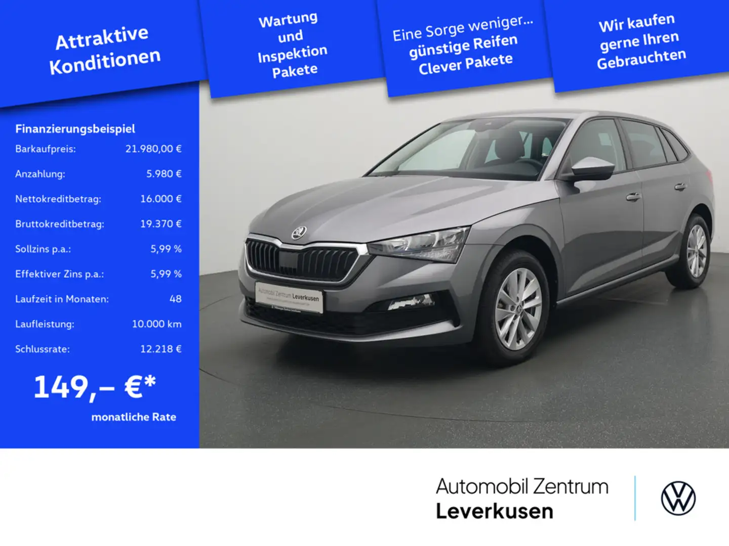Skoda Scala Tour DSG APP CONNECT VIRT ACC SHZ LED P Grau - 1