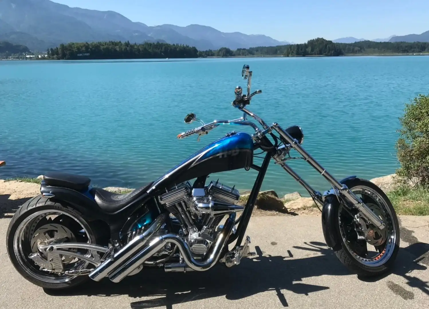 Harley-Davidson Custom Bike Softail Custom Totalumbau EVO-Motor Blau - 1