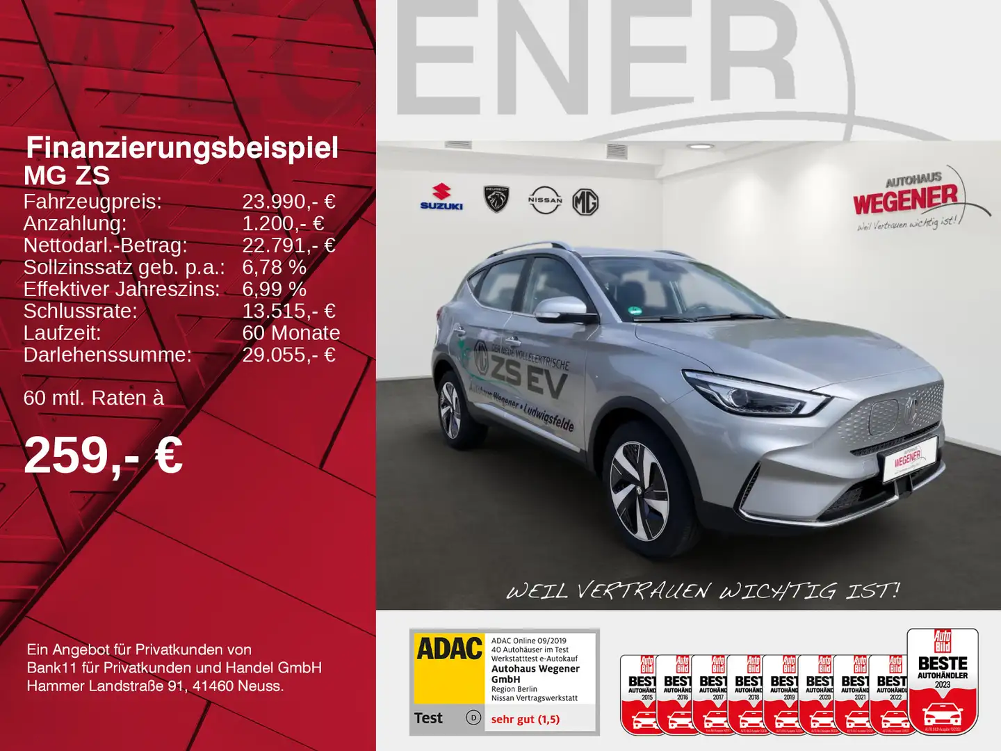 MG ZS EV Luxury /Pano/360/iSmart/Leder Silber - 2