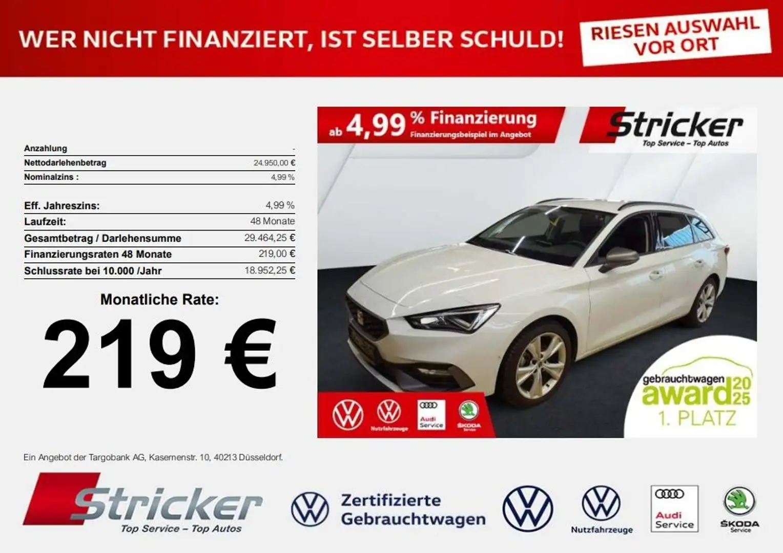 SEAT Leon ST FR 1.5eTSI DSG 219,-ohne Anzahlung Navi Kamera Weiß - 2
