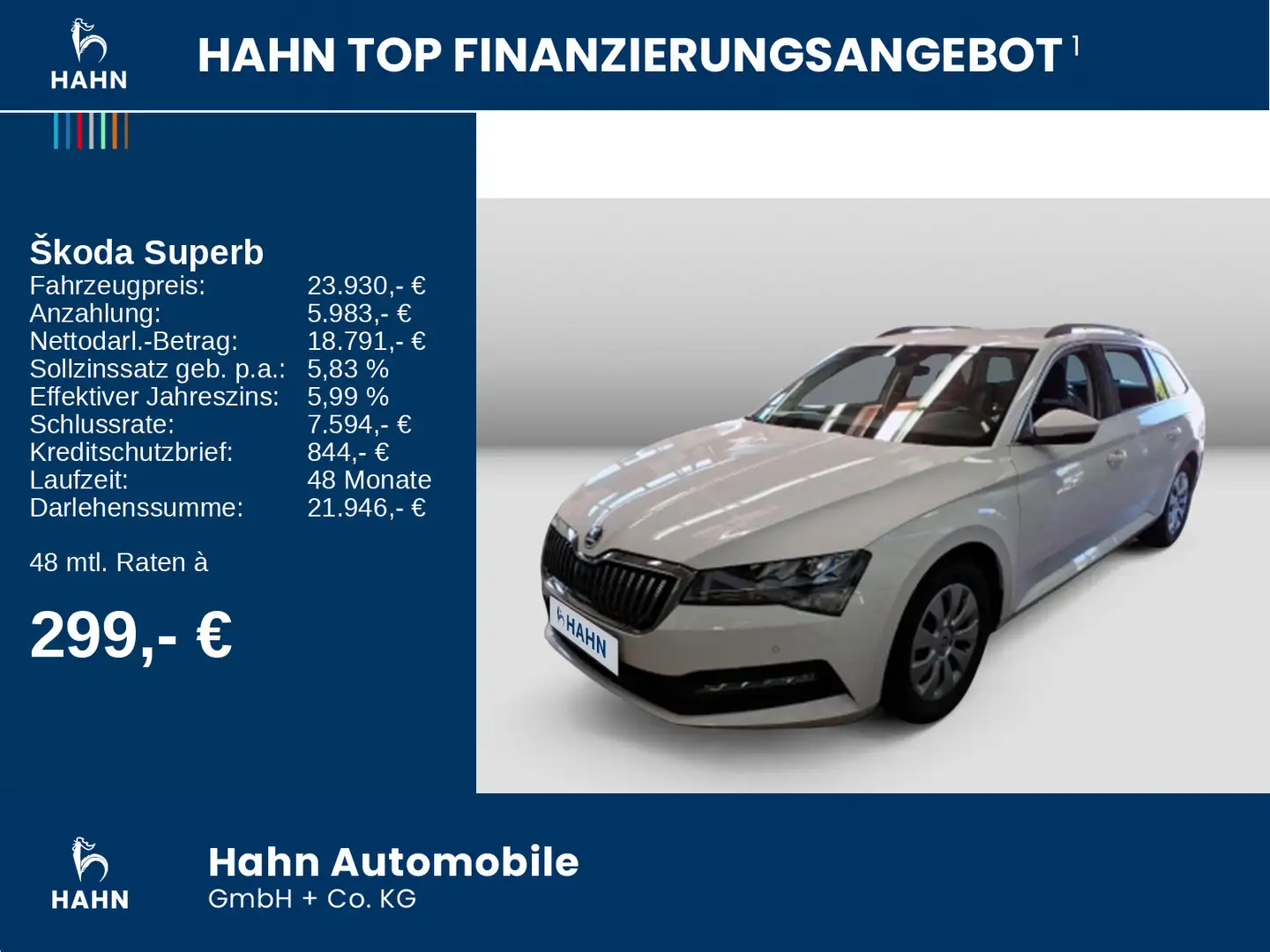 Skoda Superb Combi 2.0TDI DSG Ambition AHK LED PDC Nav Weiß - 2