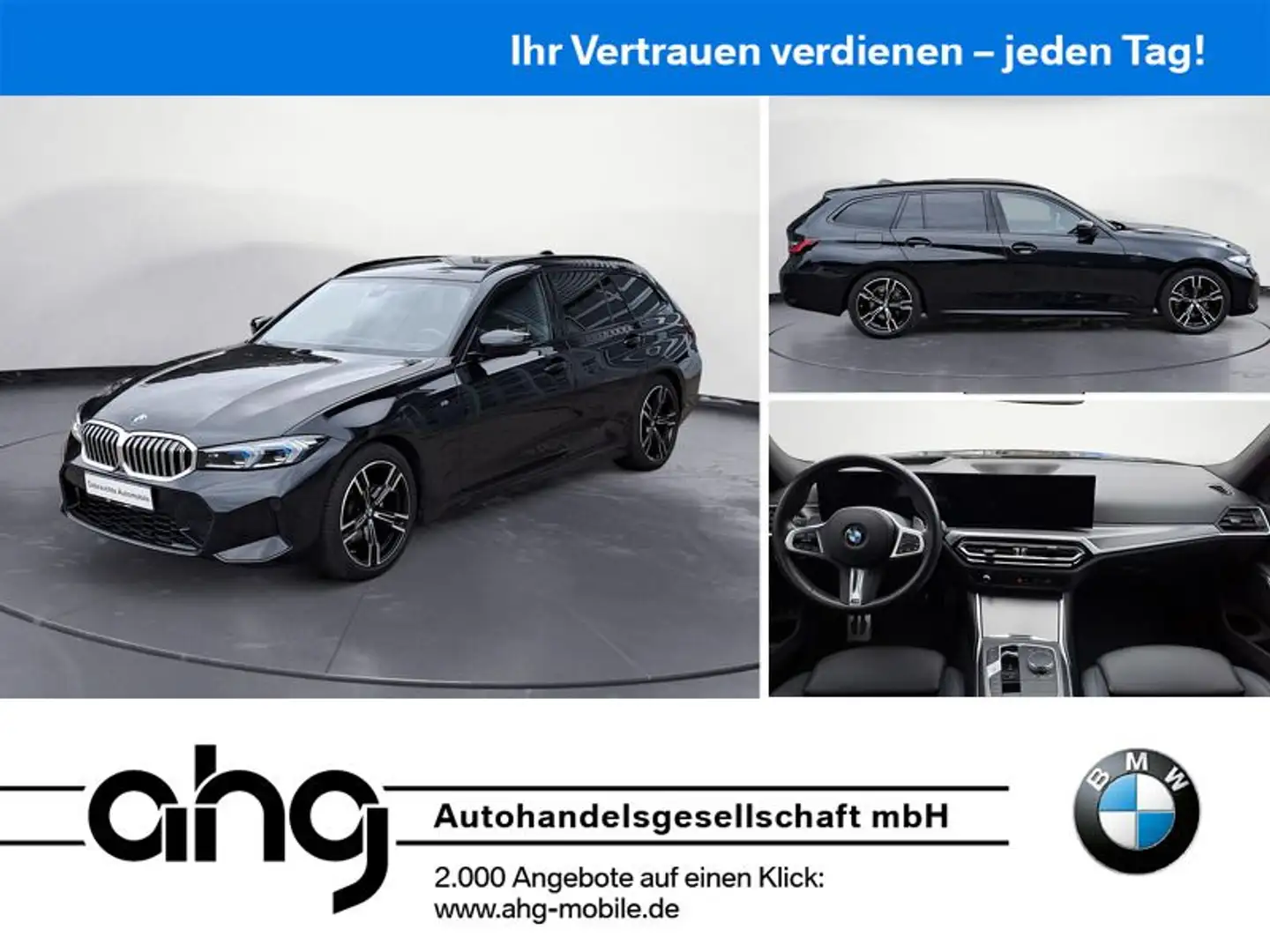 BMW 320 i Touring Auto Navi Bluetooth PDC MP3 Schn. H Schwarz - 1