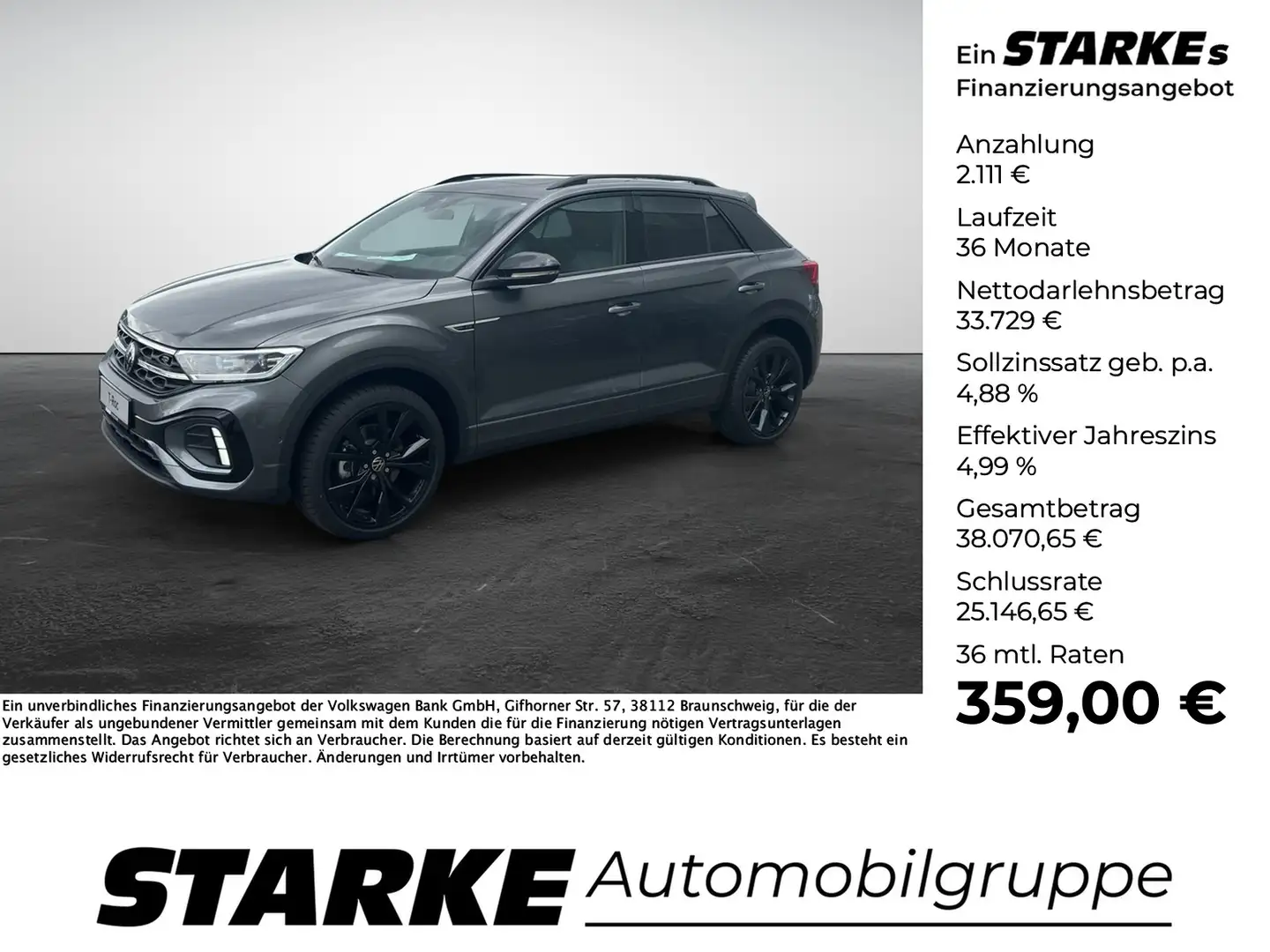 Volkswagen T-Roc 1.5 TSI DSG R-Line Grijs - 1