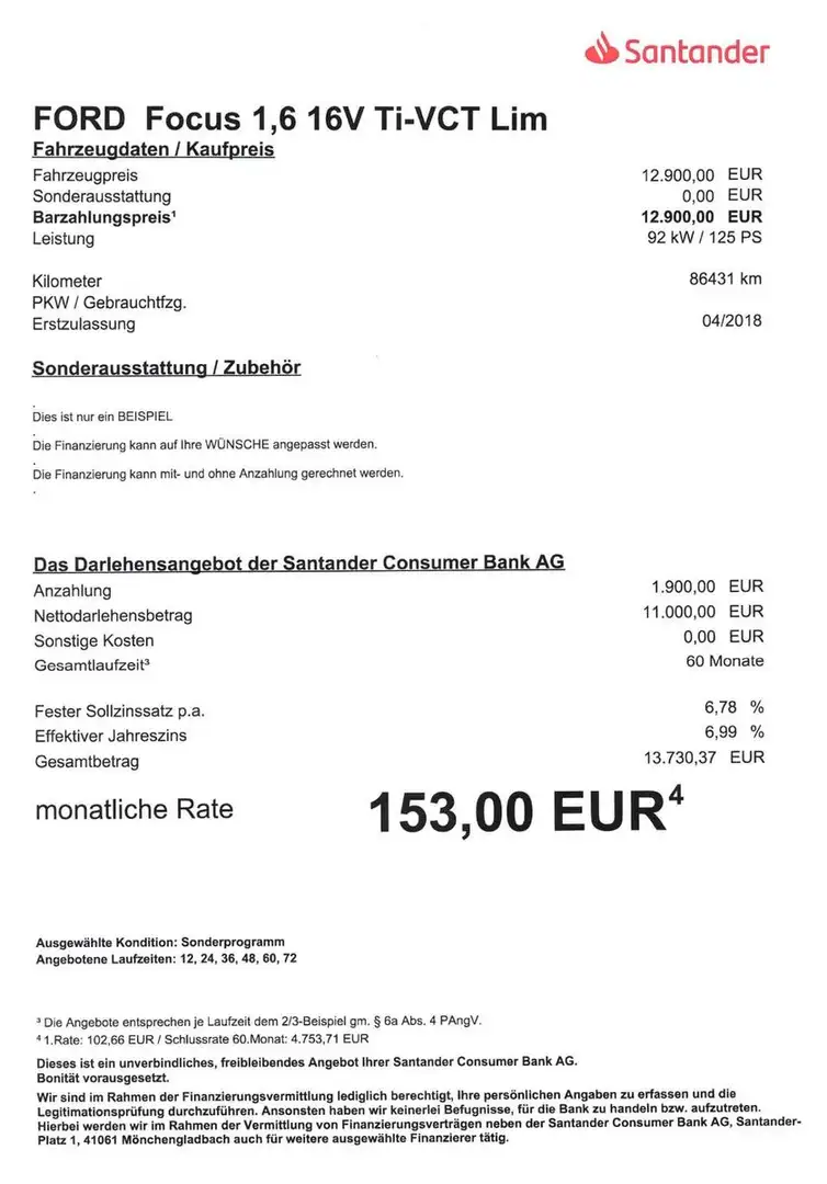 Ford Focus 1,6   16V Ti-VCTAutomatik, Einparkhilfe Blau - 2